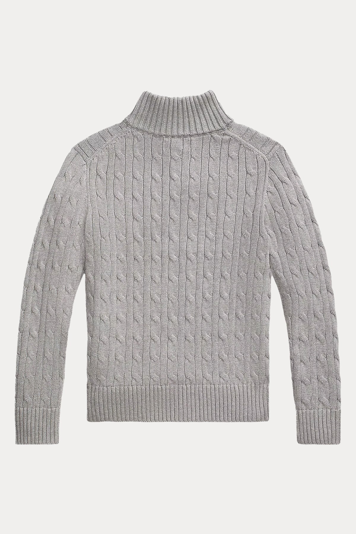 Polo Ralph Lauren Kids S Beden Erkek Çocuk Yarım Fermuarlı Saç Örgü Triko