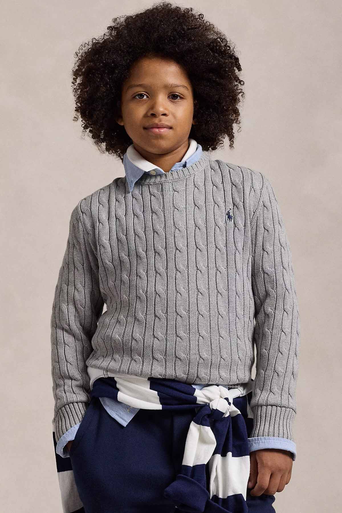 Polo Ralph Lauren Kids S-M Beden Unisex Çocuk Saç Örgü Triko