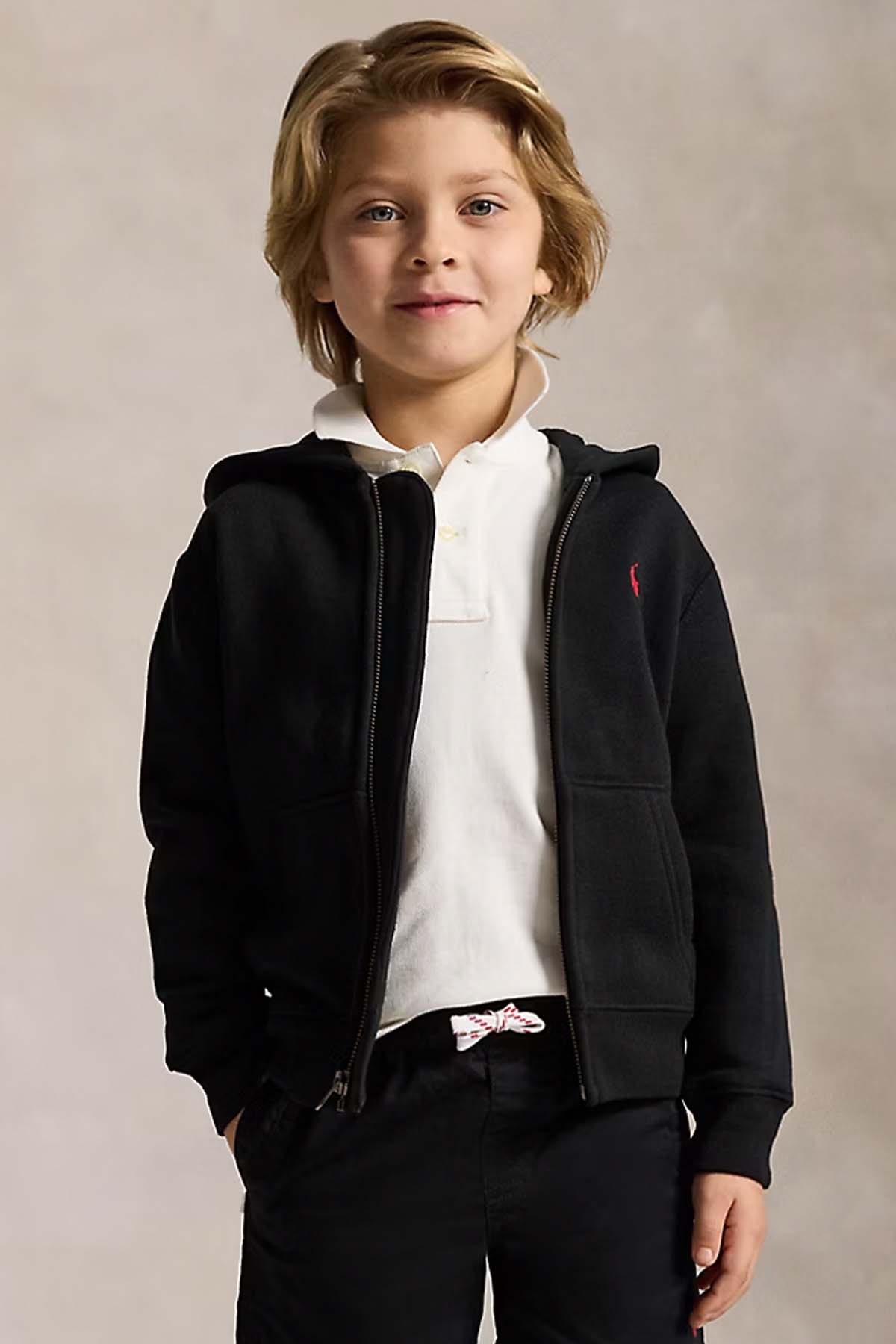 Polo Ralph Lauren Kids 4-7 Yaş Unisex Çocuk Şardonlu Kapüşonlu Sweatshirt Ceket