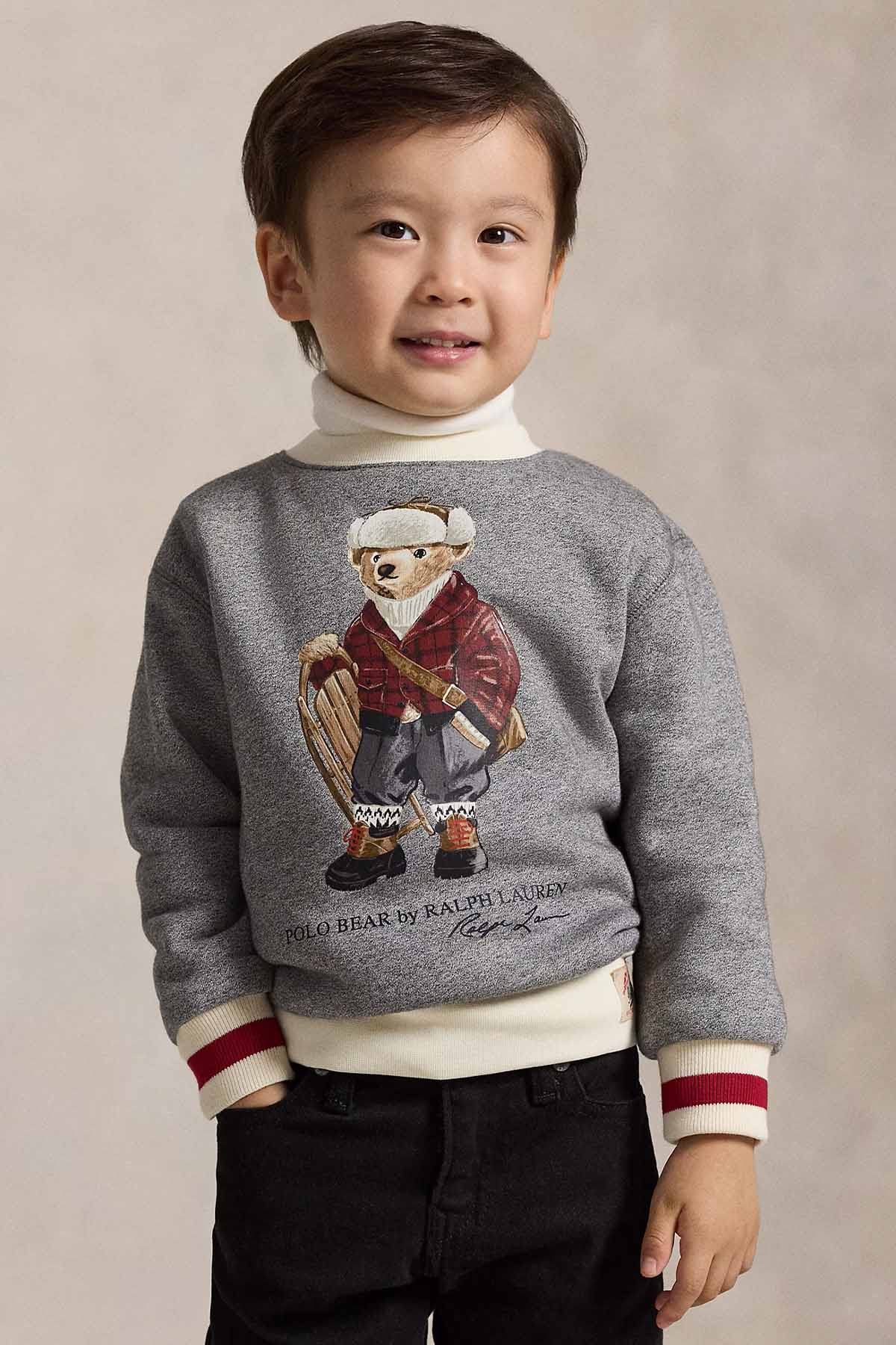 Polo Ralph Lauren Kids 4-6 Yaş Unisex Çocuk Polo Bear Şardonlu Sweatshirt