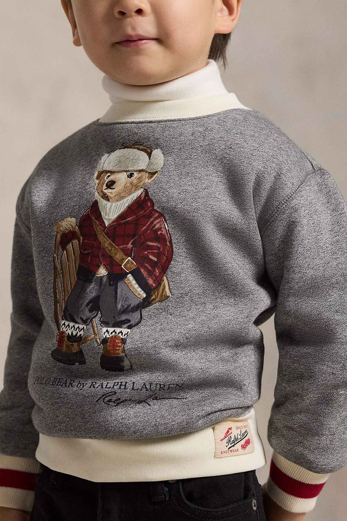 Polo Ralph Lauren Kids 4-6 Yaş Unisex Çocuk Polo Bear Şardonlu Sweatshirt