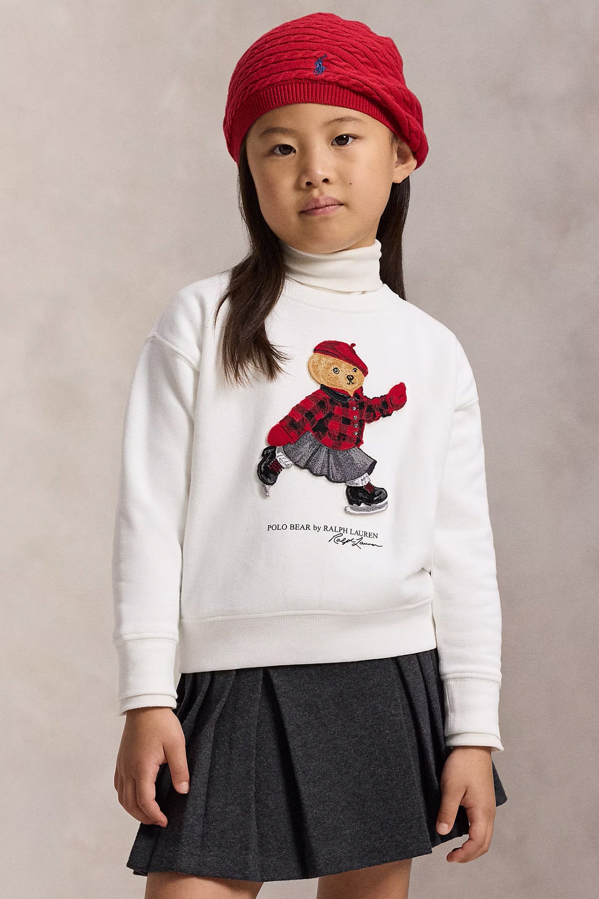 Polo Ralph Lauren Kids 3-5 Yaş Kız Çocuk Polo Bear Şardonlu Sweatshirt