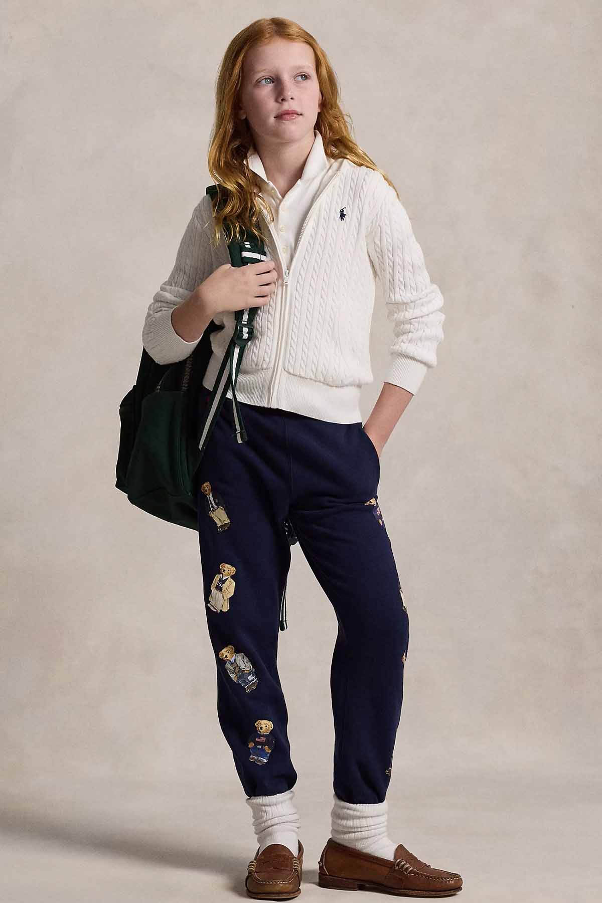 Polo Ralph Lauren Kids L Beden Unisex Çocuk Saç Örgü Kapüşonlu Triko Celet