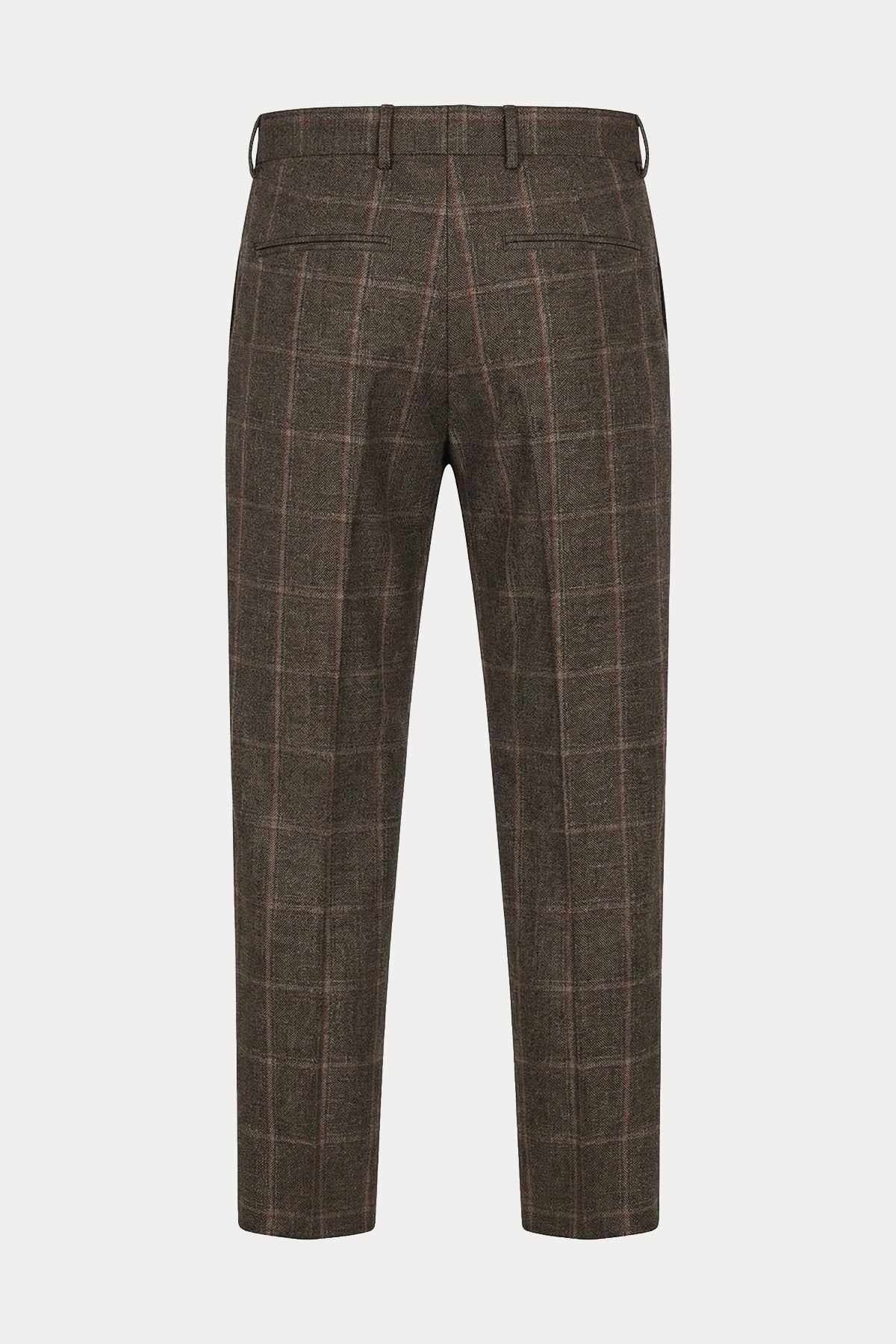 Pantaloni Torino Rebel Fit Ekose Desenli Yün Pantolon-Pantolon-Libas