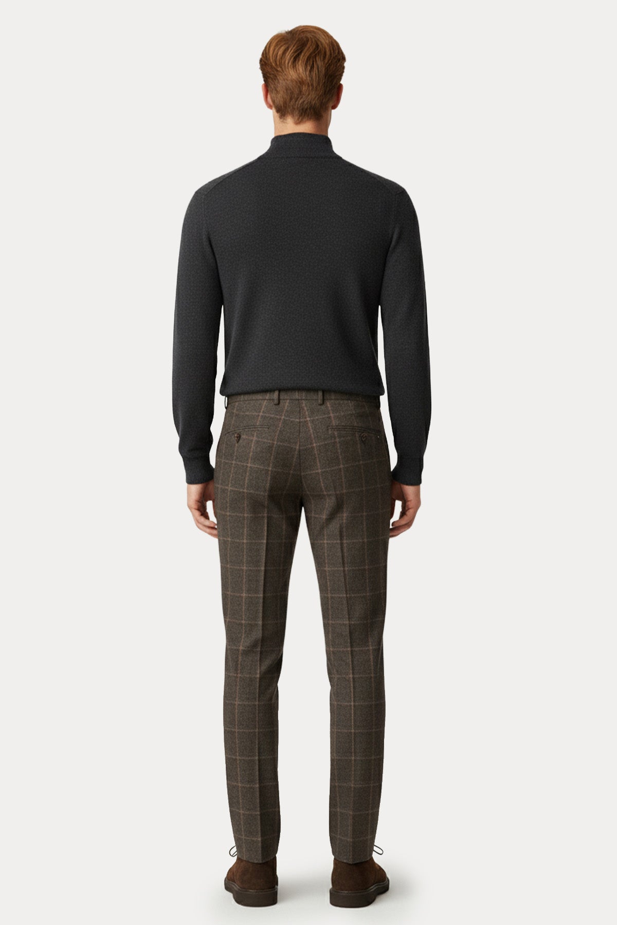 Pantaloni Torino Rebel Fit Ekose Desenli Yün Pantolon-Pantolon-Libas