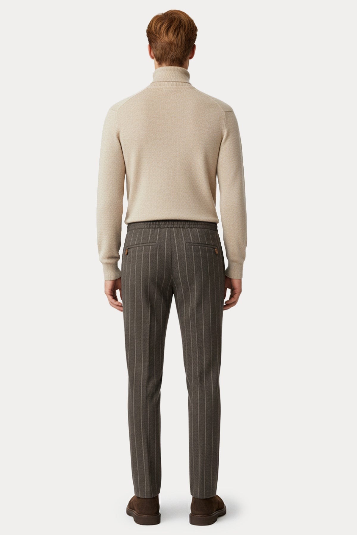 Pantaloni Torino Soft Fit Beli Lastikli Kaşmir Yün Pantolon