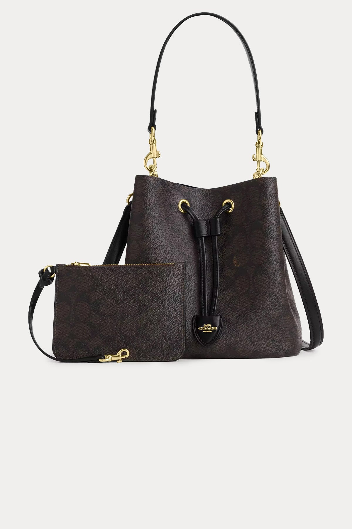 Coach Logolu Deri Omuz Çantası