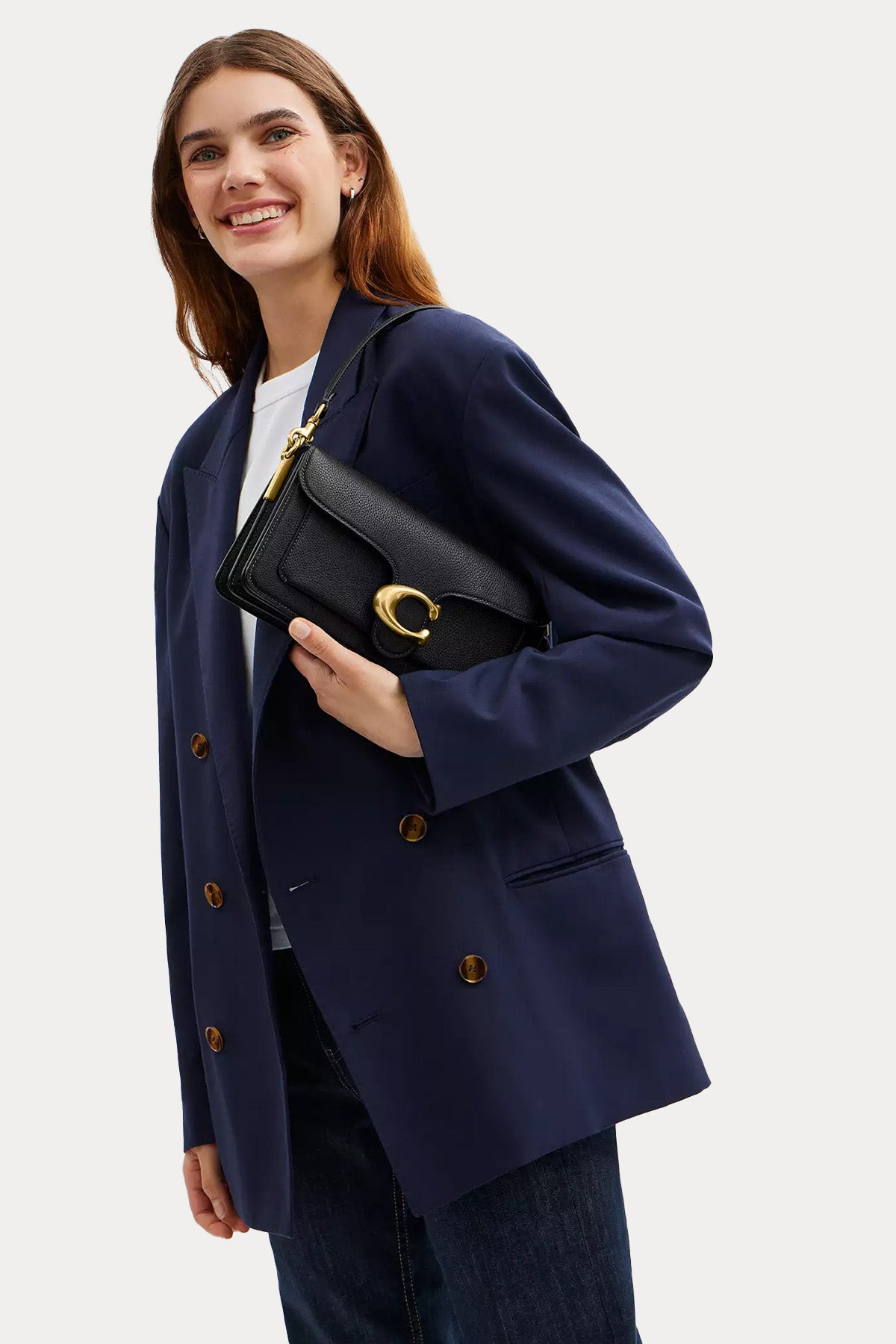 Coach Logolu Deri Omuz Çantası