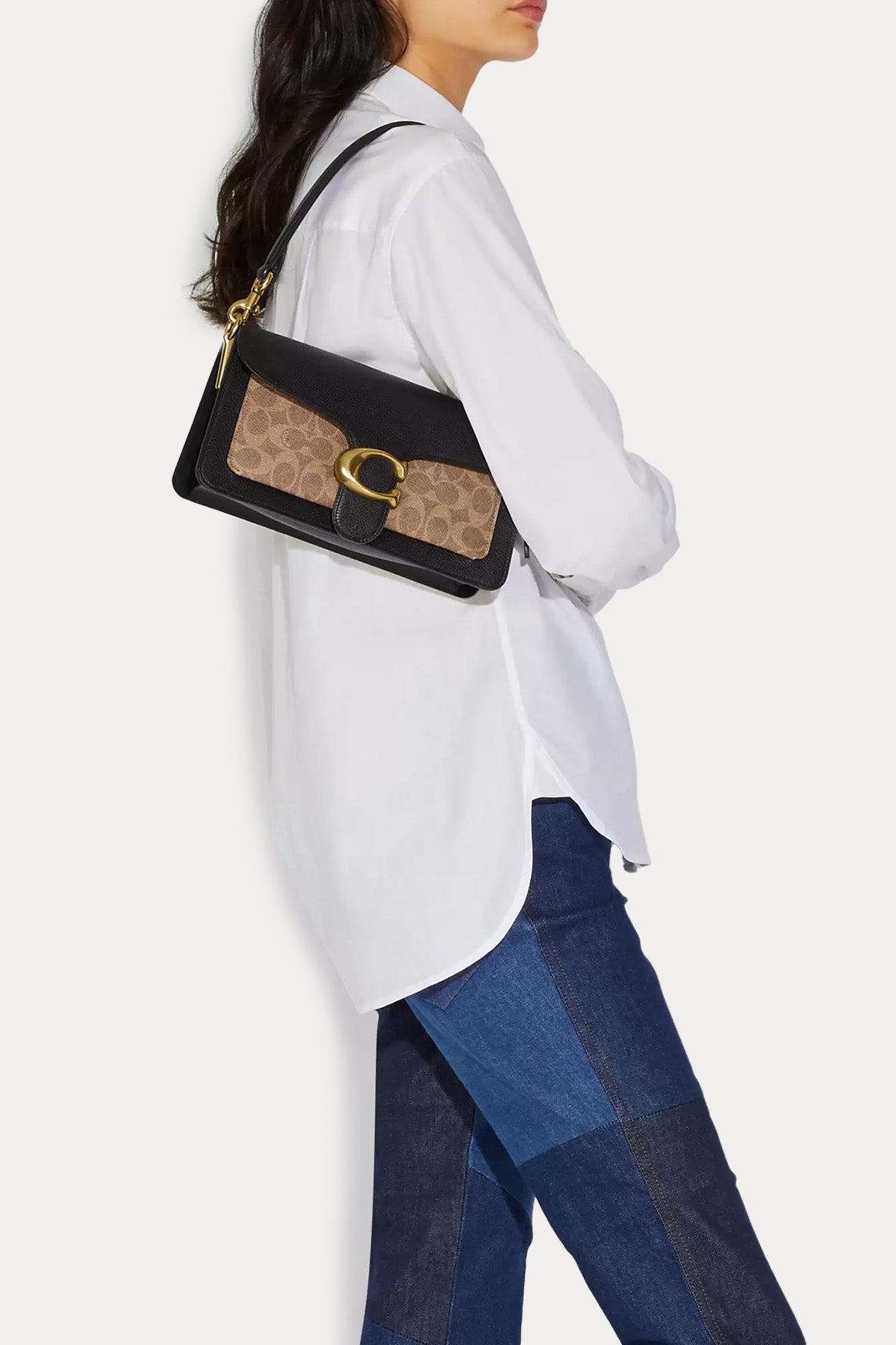 Coach Logolu Deri Omuz Çantası