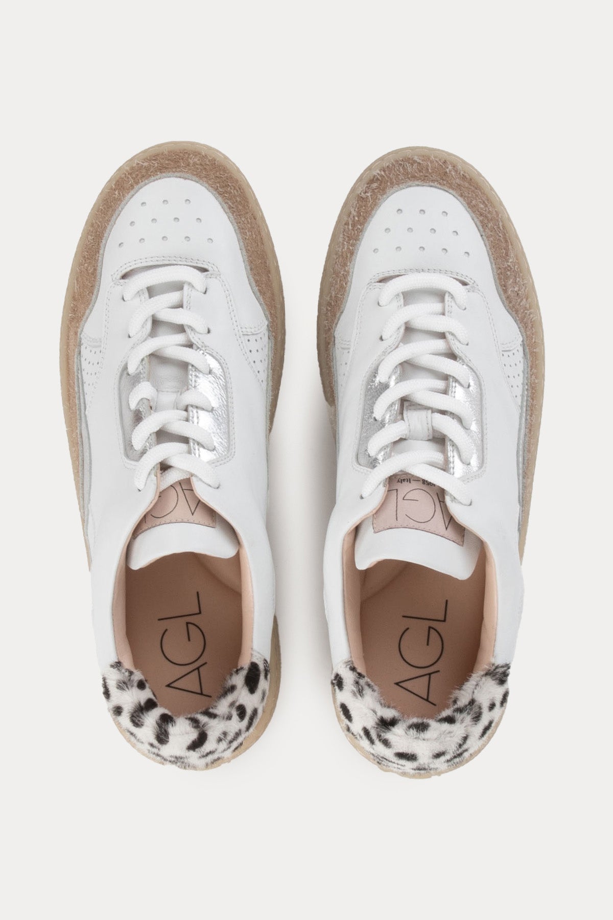 Agl Chewy Leopar Desenli Deri Sneaker Ayakkabı