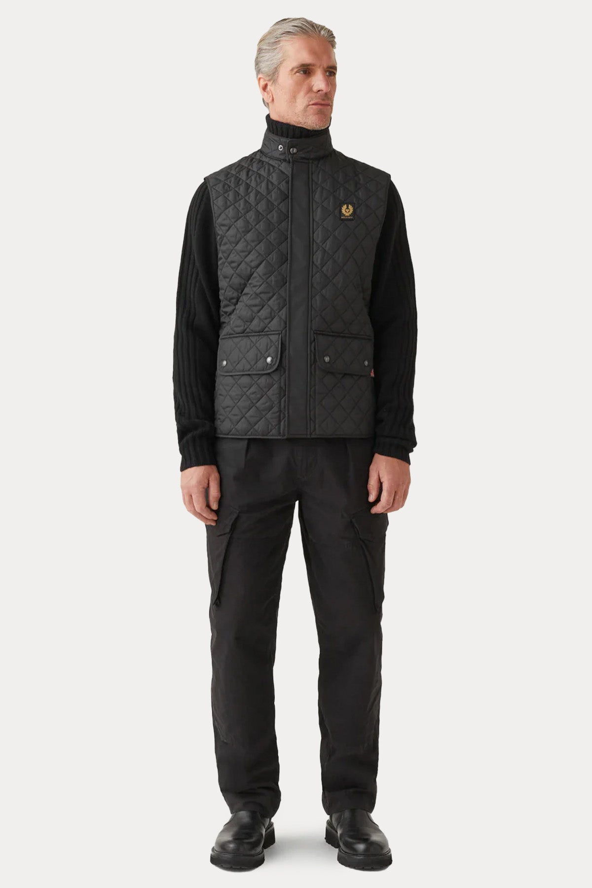 Belstaff Icon Gilet Dik Yaka Kapitone Puffer Yelek