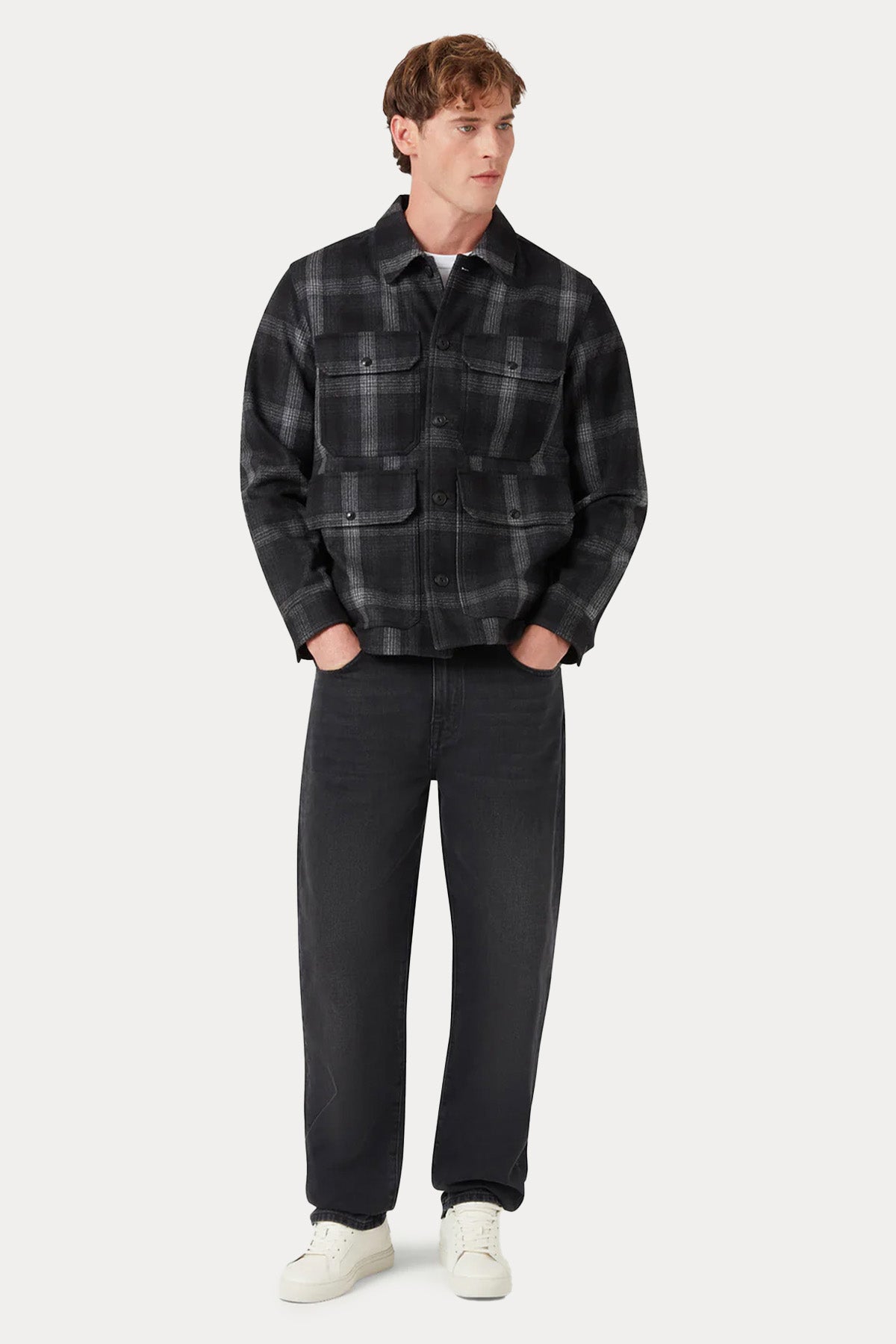 Belstaff Relaxed Fit Ekose Desenli Yün Gömlek Ceket