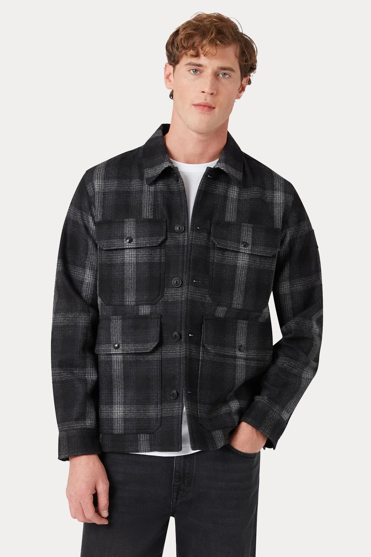 Belstaff Relaxed Fit Ekose Desenli Yün Gömlek Ceket