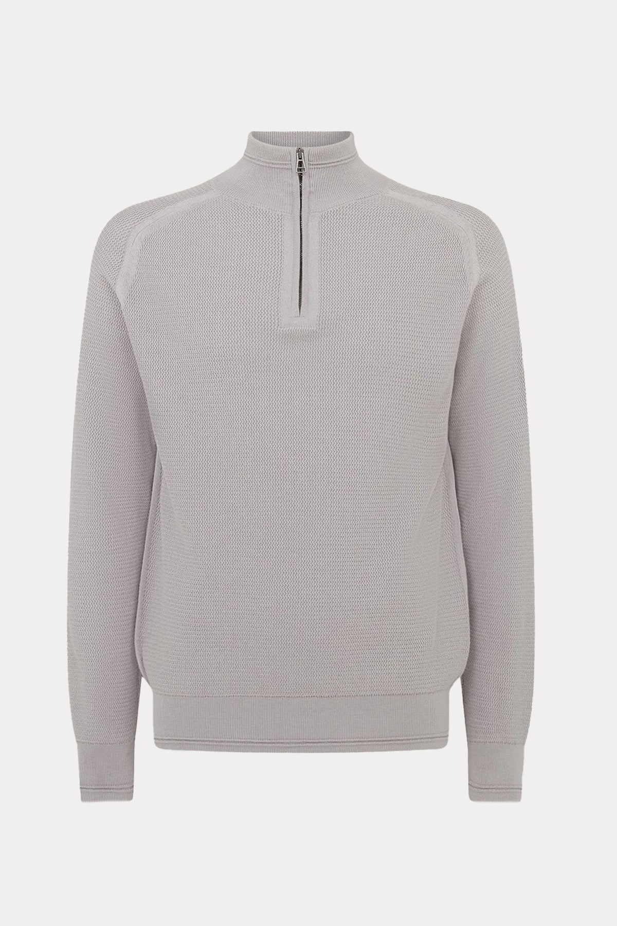 Belstaff Regular Fit Yarım Fermuarlı Dik Yaka Örgü Triko