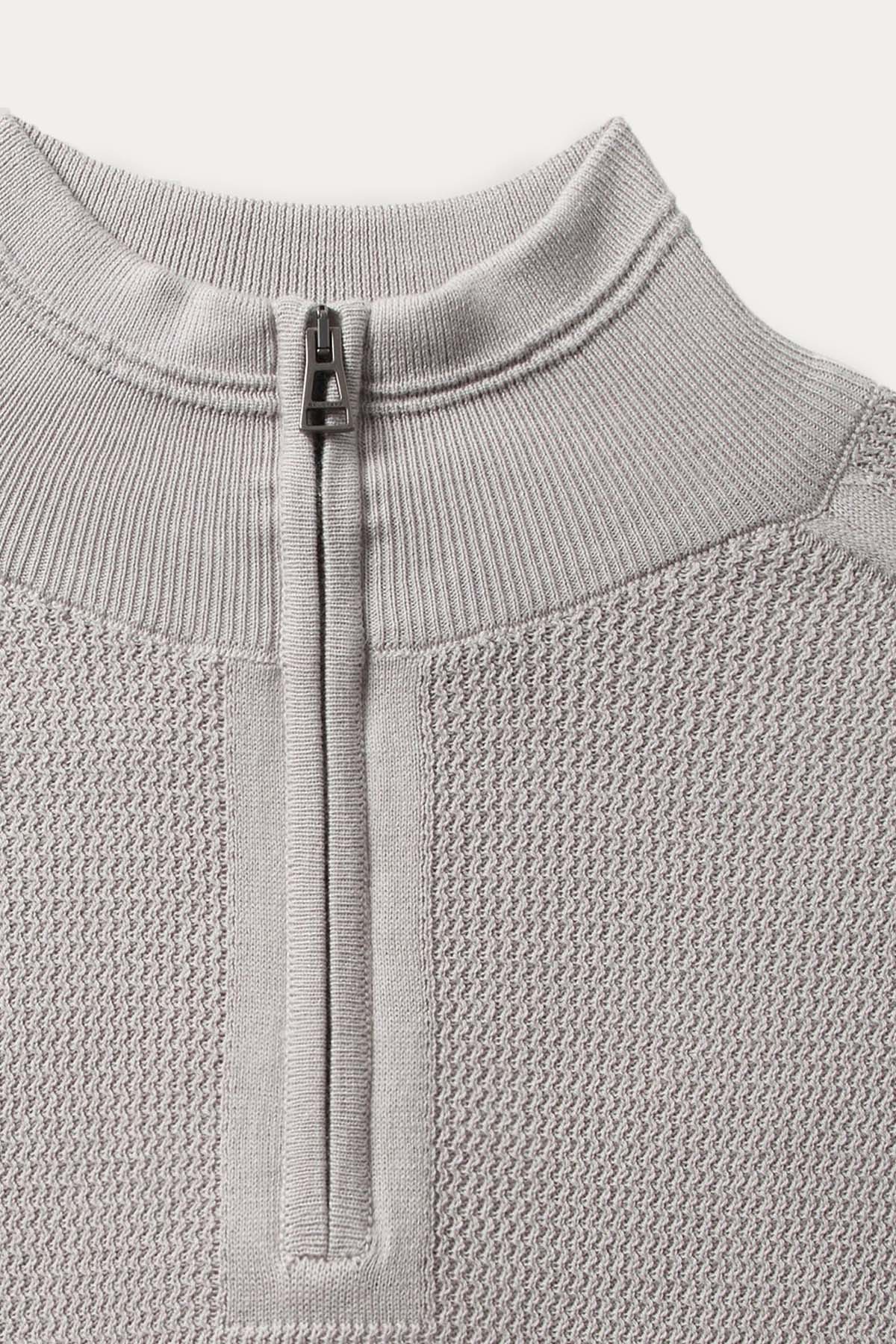 Belstaff Regular Fit Yarım Fermuarlı Dik Yaka Örgü Triko