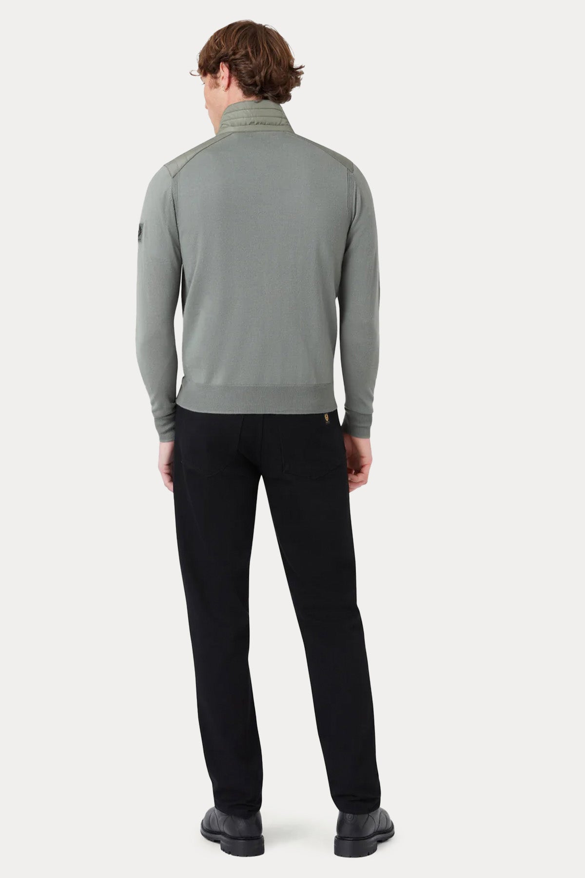 Belstaff Slim Fit Dik Yaka İnce Örgü Triko Ceket