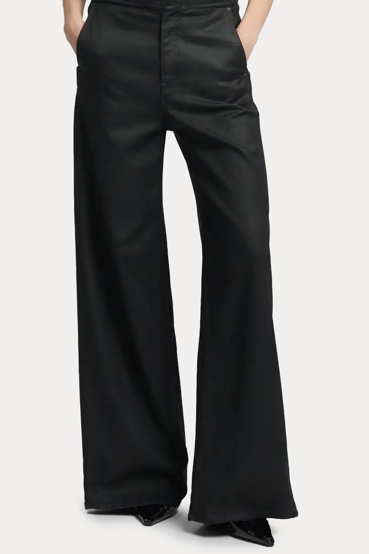 Replay Relaxed Fit Yüksek Bel Yandan Cepli Mumlu Kumaş Jeans