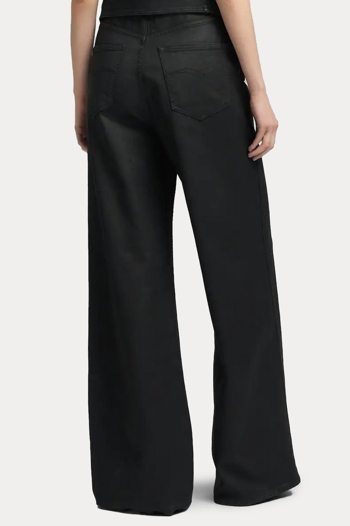 Replay Relaxed Fit Yüksek Bel Yandan Cepli Mumlu Kumaş Jeans