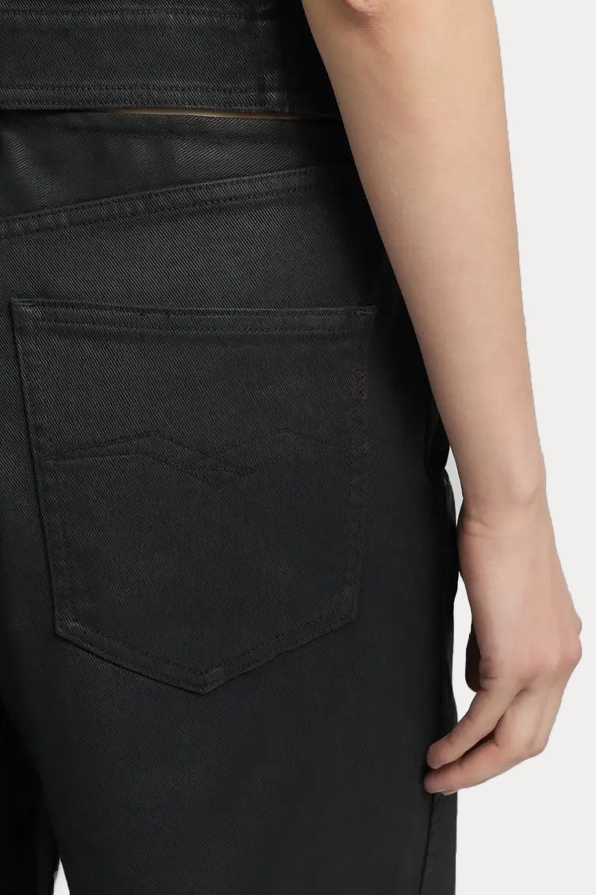 Replay Relaxed Fit Yüksek Bel Yandan Cepli Mumlu Kumaş Jeans