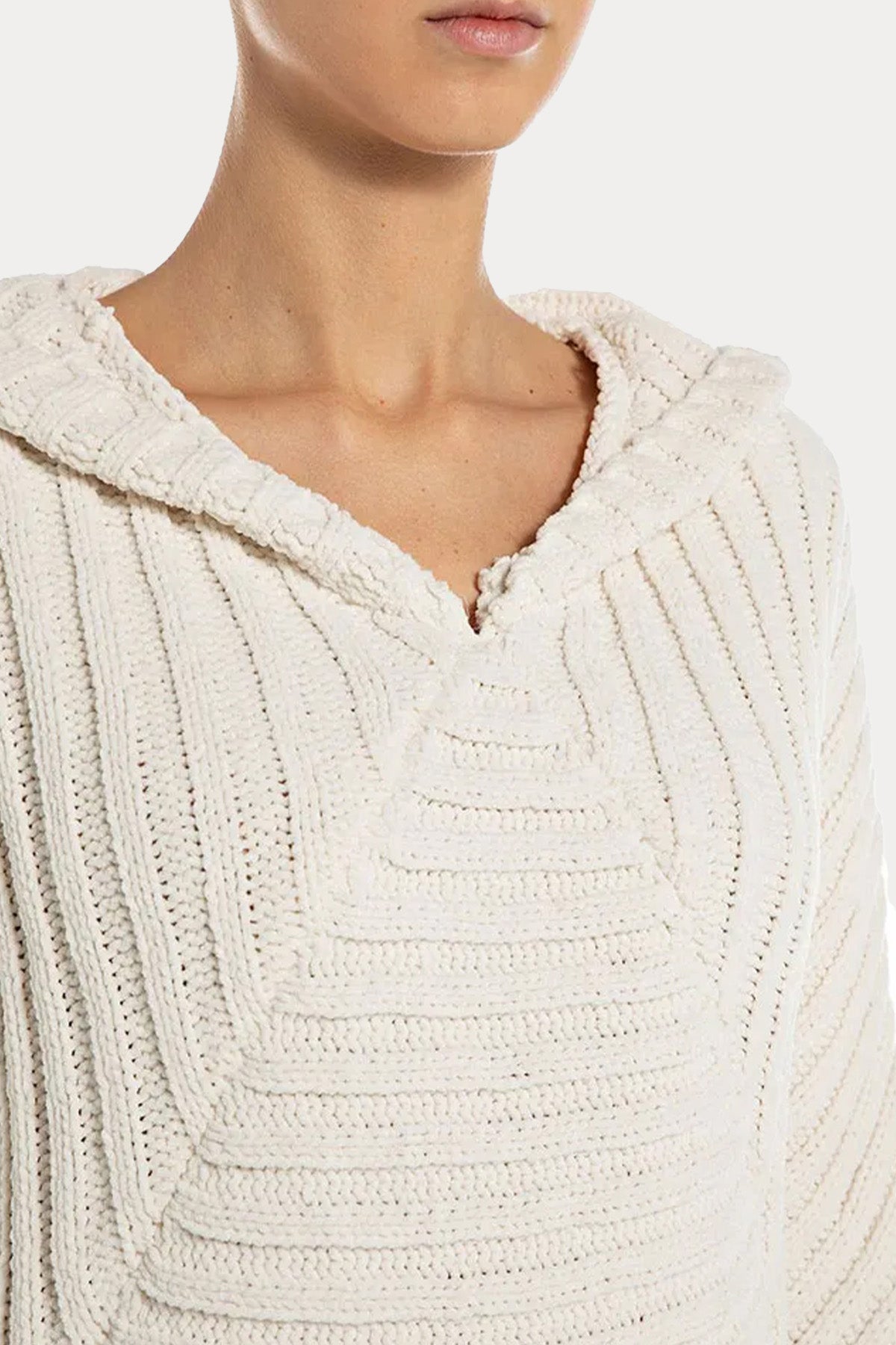 Replay Relaxed Fit Örgü Polar Kumaş Kapüşonlu Triko-Triko-Libas