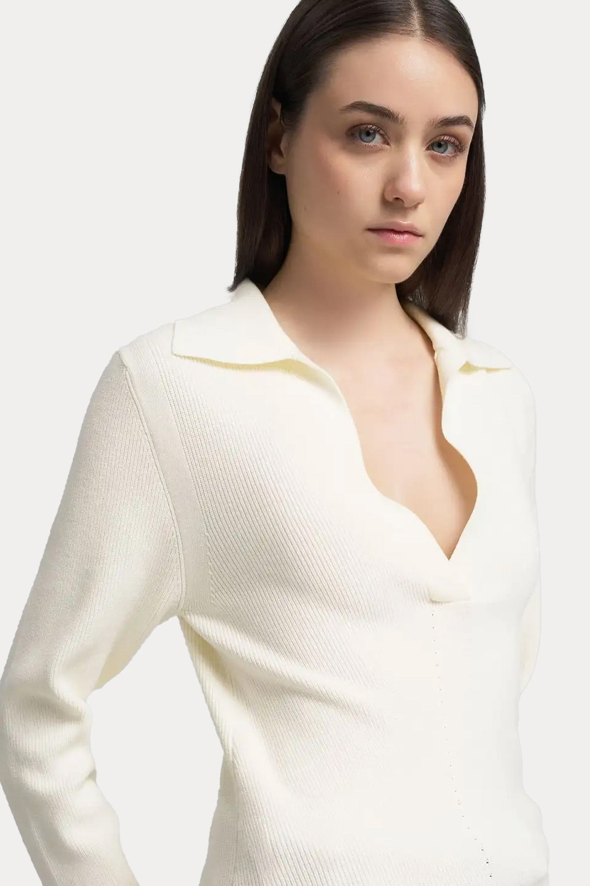 Replay Regular Fit Polo V Yaka Fitilli İnce Örgü Triko-Triko-Libas