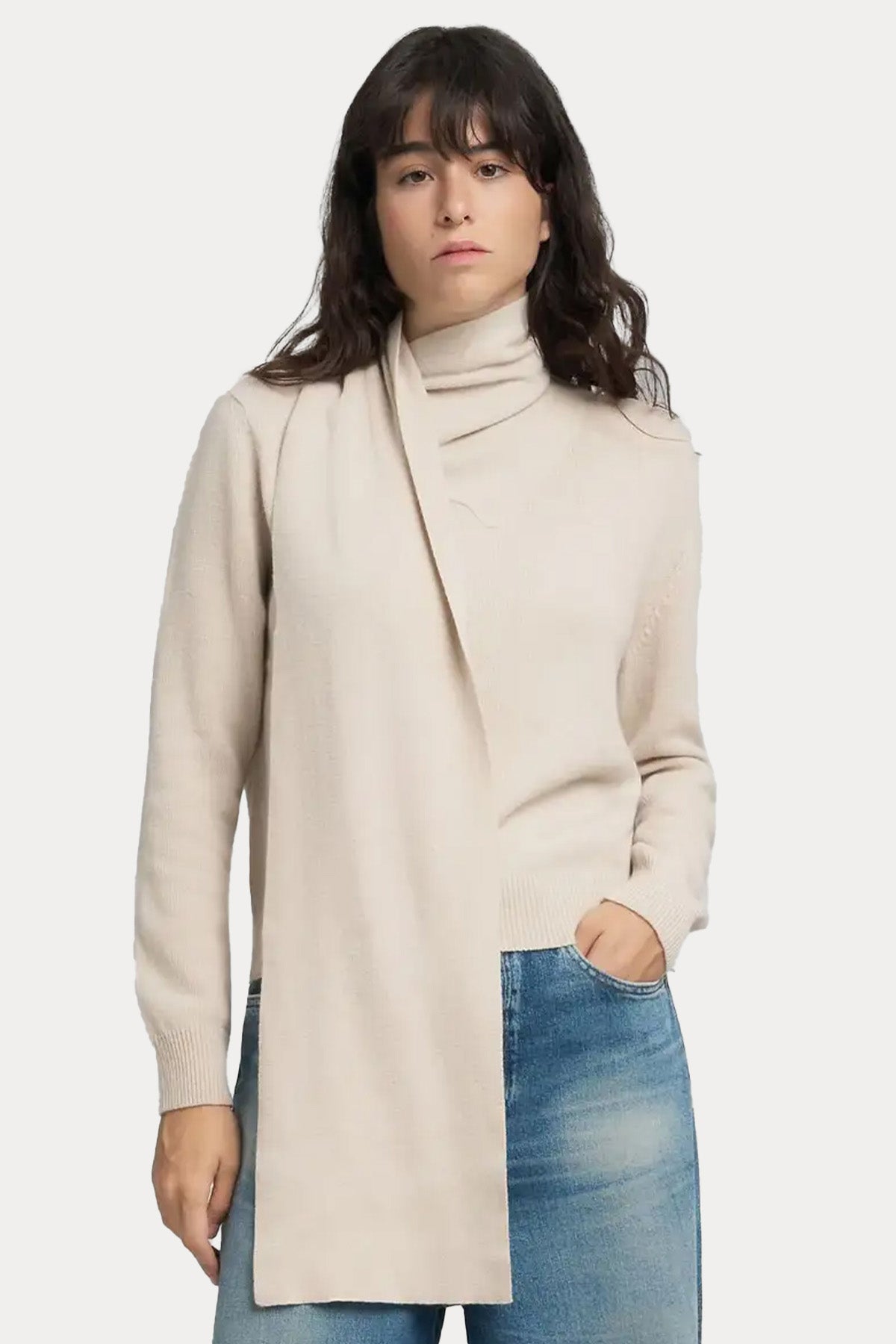 Replay Regular  Fit Balıkçı Şal Yaka Örgü Yün Triko