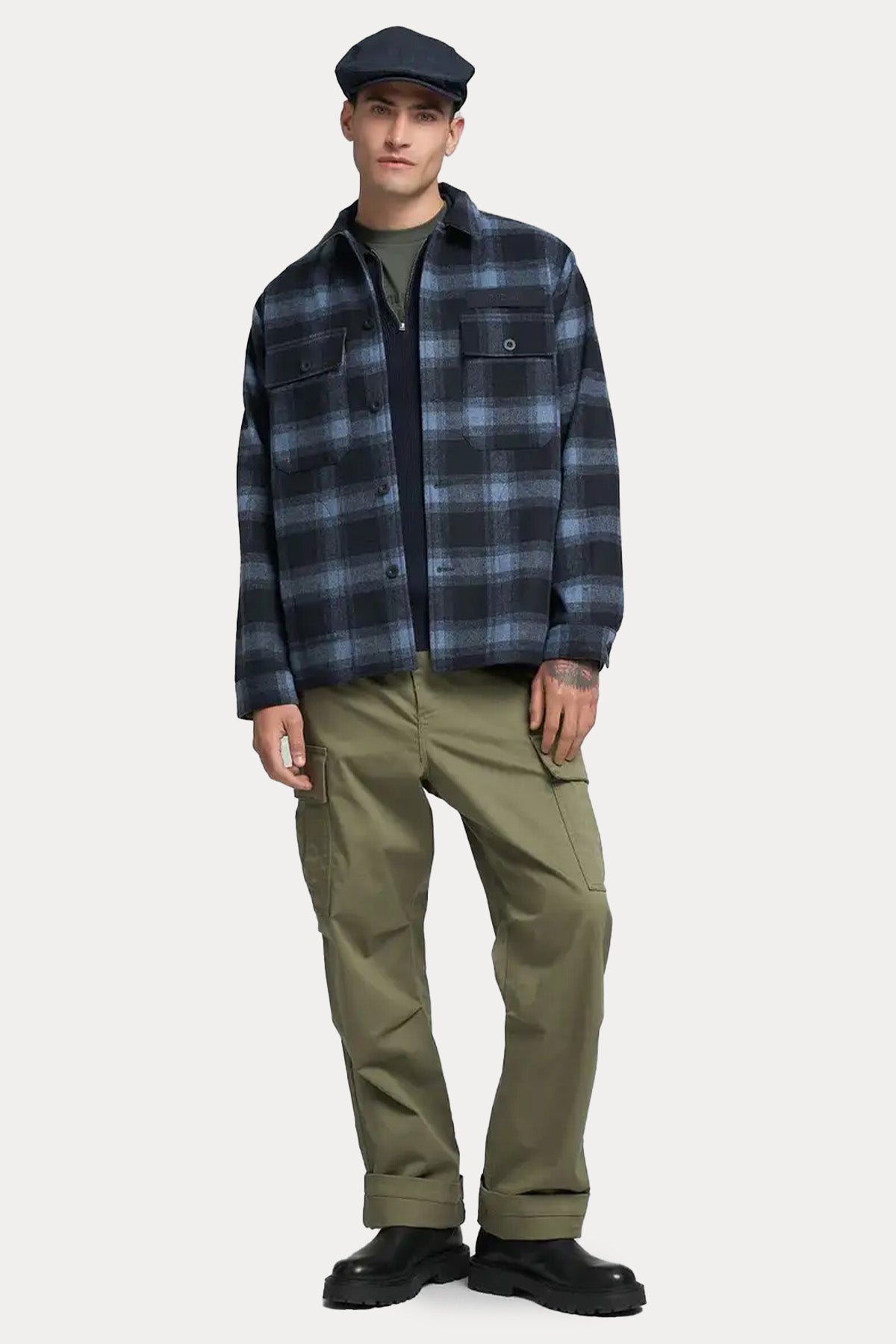 Replay Regular Fit Ekoseli Yün Gömlek Ceket