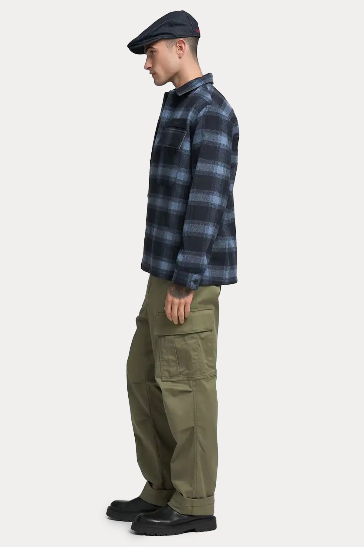 Replay Regular Fit Ekoseli Yün Gömlek Ceket