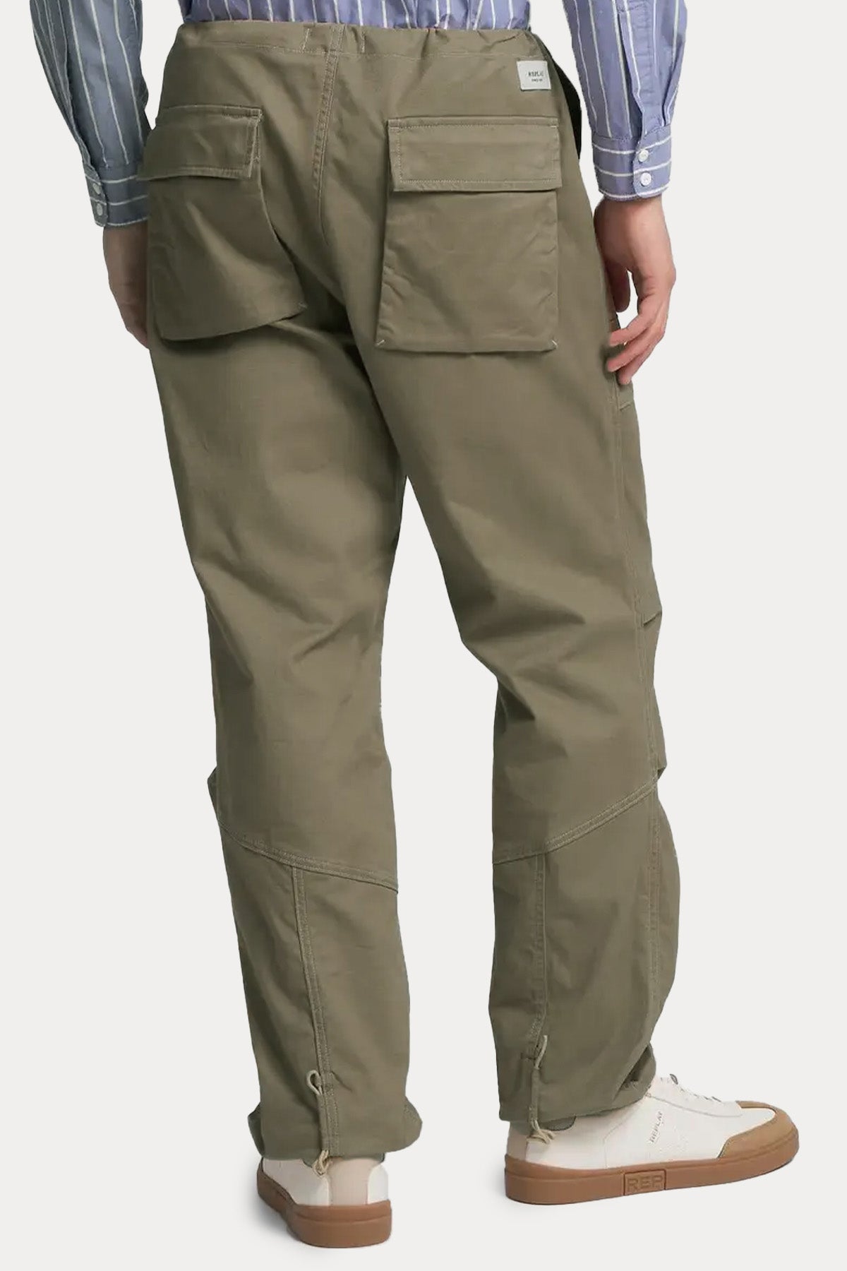 Replay Relaxed Fit Beli Lastikli Yandan Cepli Pantolon