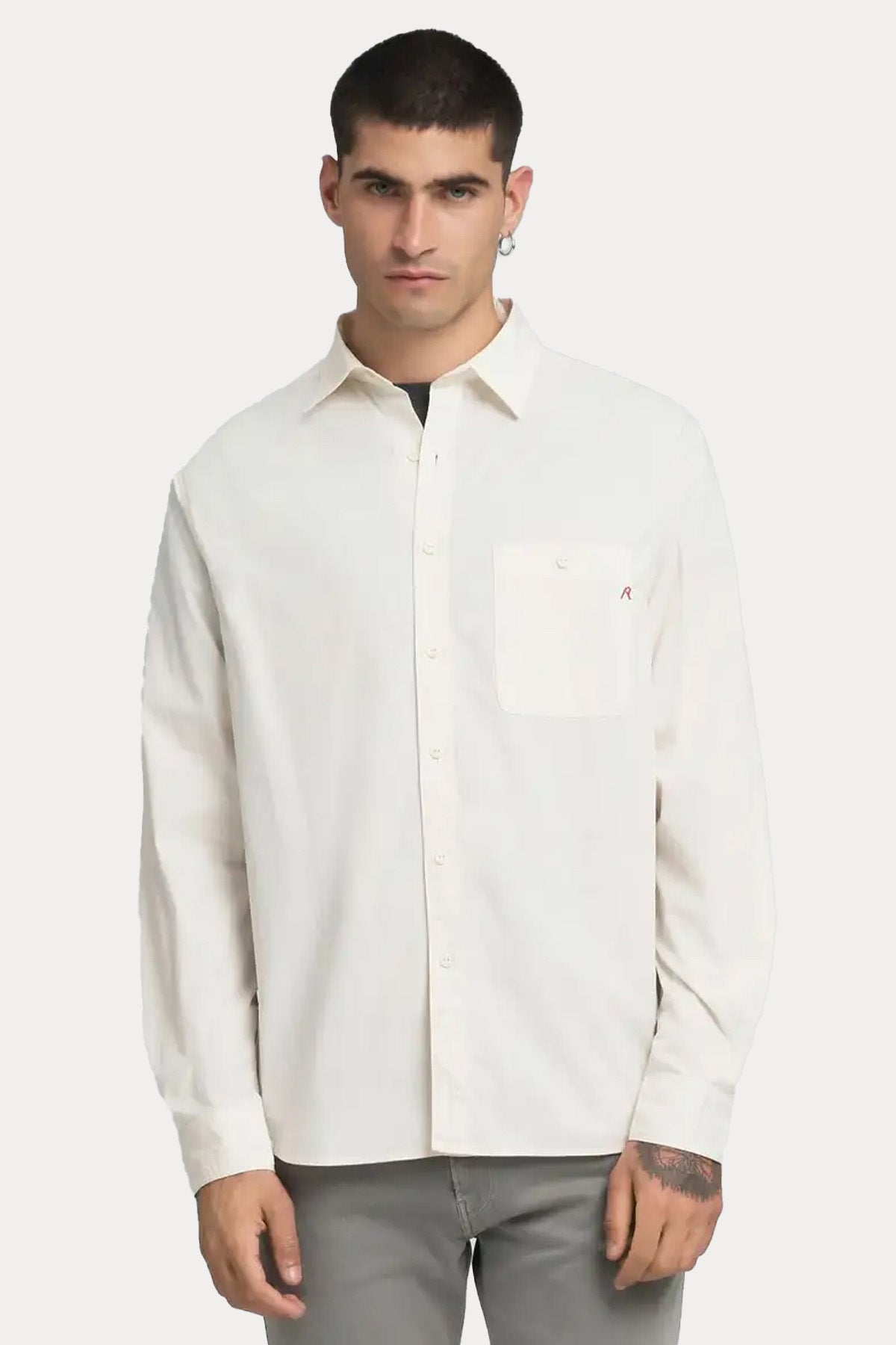 Replay Regular Fit Cep Detaylı Logolu Gömlek