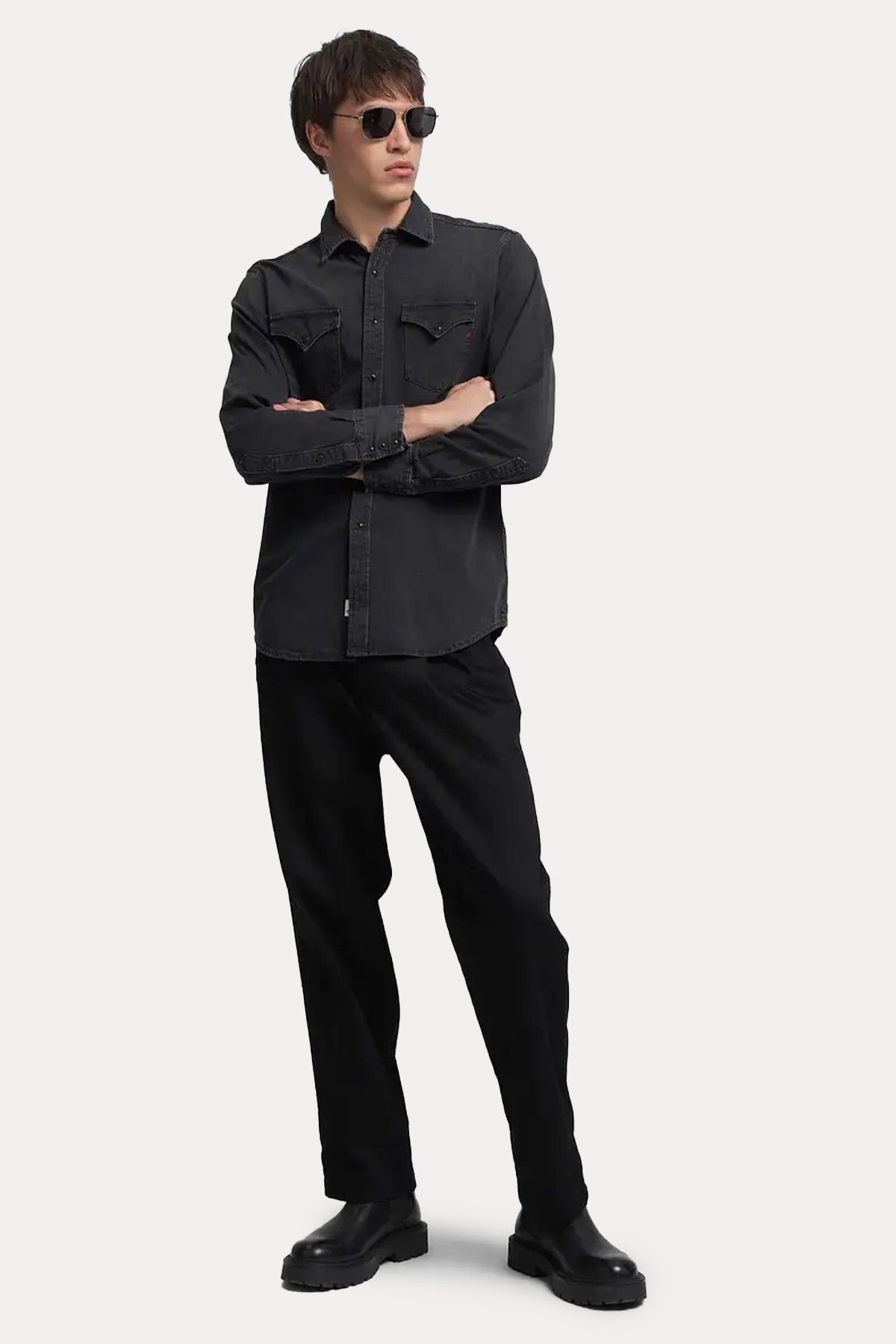 Replay Regular Fit Cep Detaylı Logolu Denim Gömlek