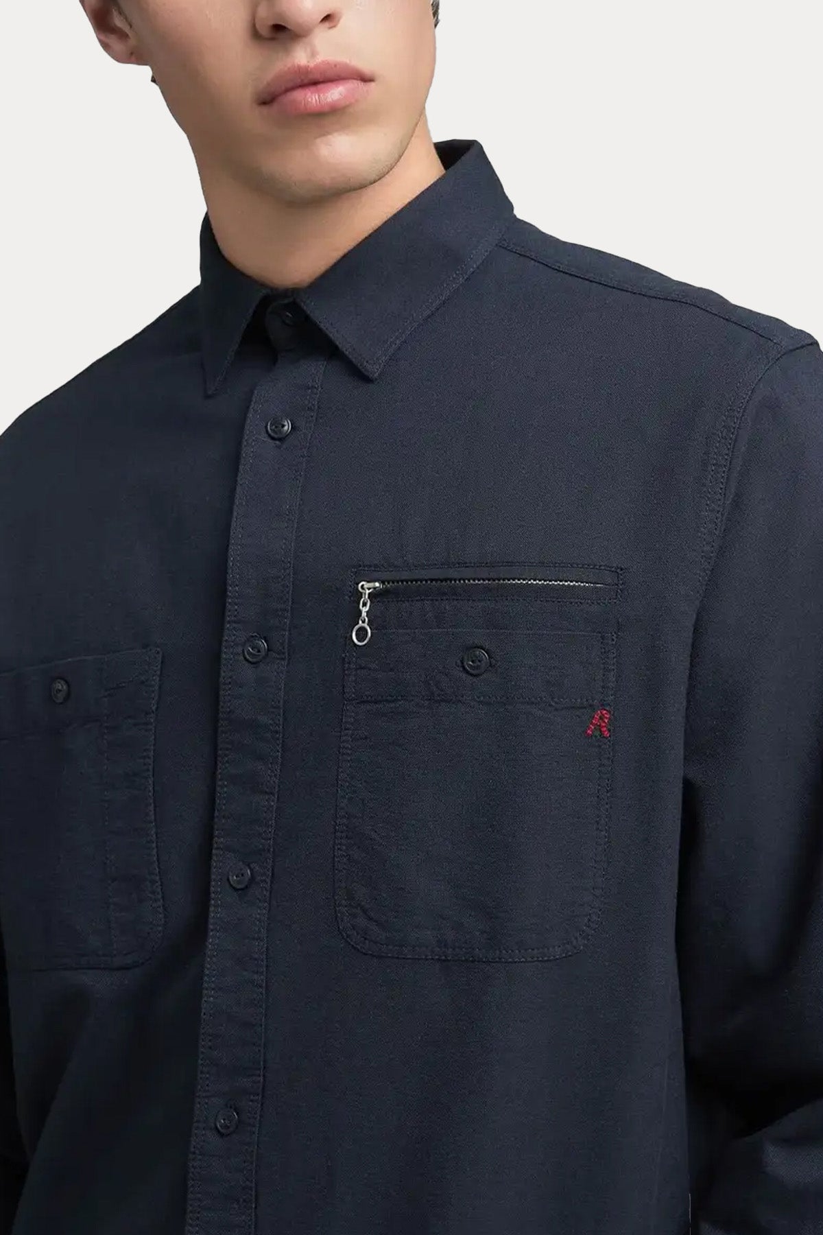 Replay Regular Fit Fermuarlı Cep Detaylı Logolu Gömlek