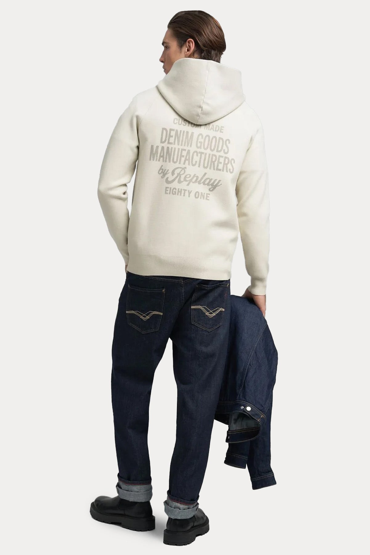Replay Regular Fit Kapüşonlu Sırtta Logolu Sweatshirt Ceket