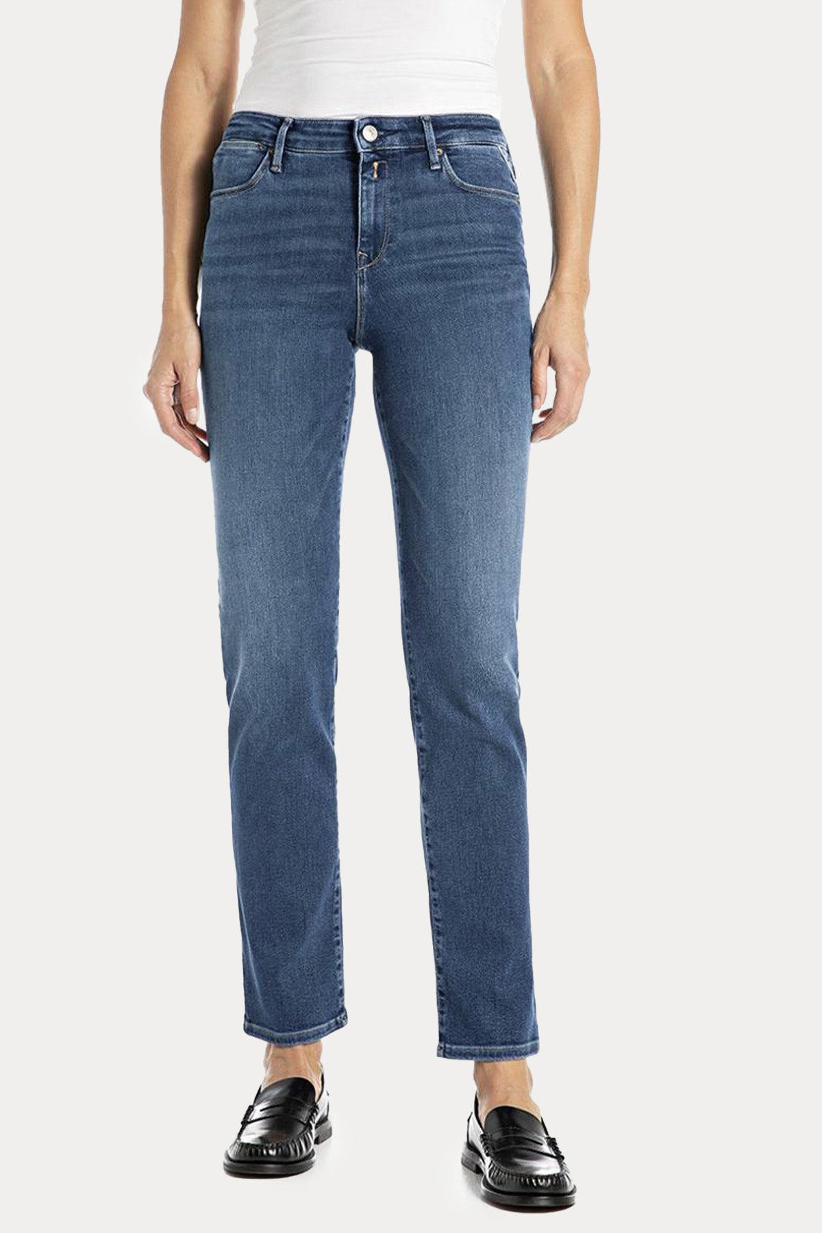 Replay Straight Fit Yüksek Belli Streç Jeans