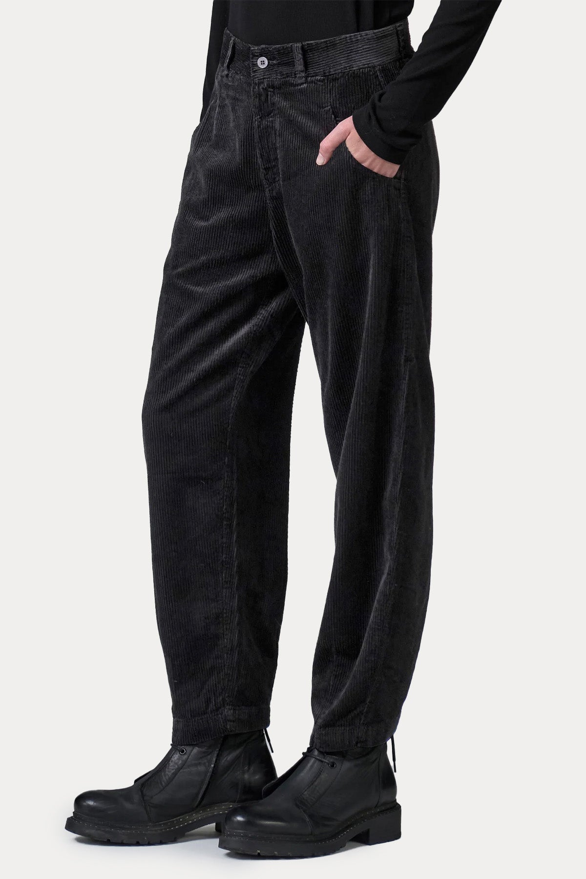 Transit Relaxed Fit Yandan Cepli Fitilli Kadife Pantolon