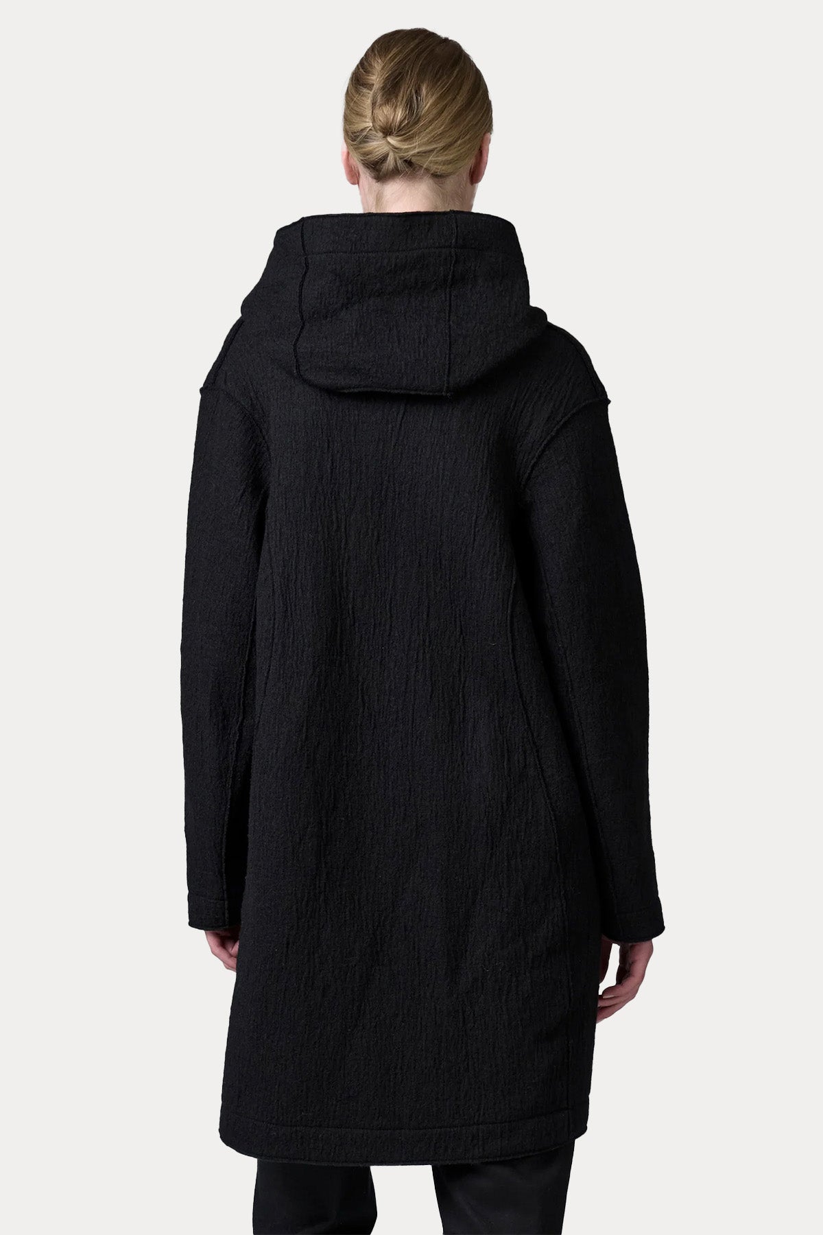 Transit Relaxed Fit Kapüşonlu Yün Kaban