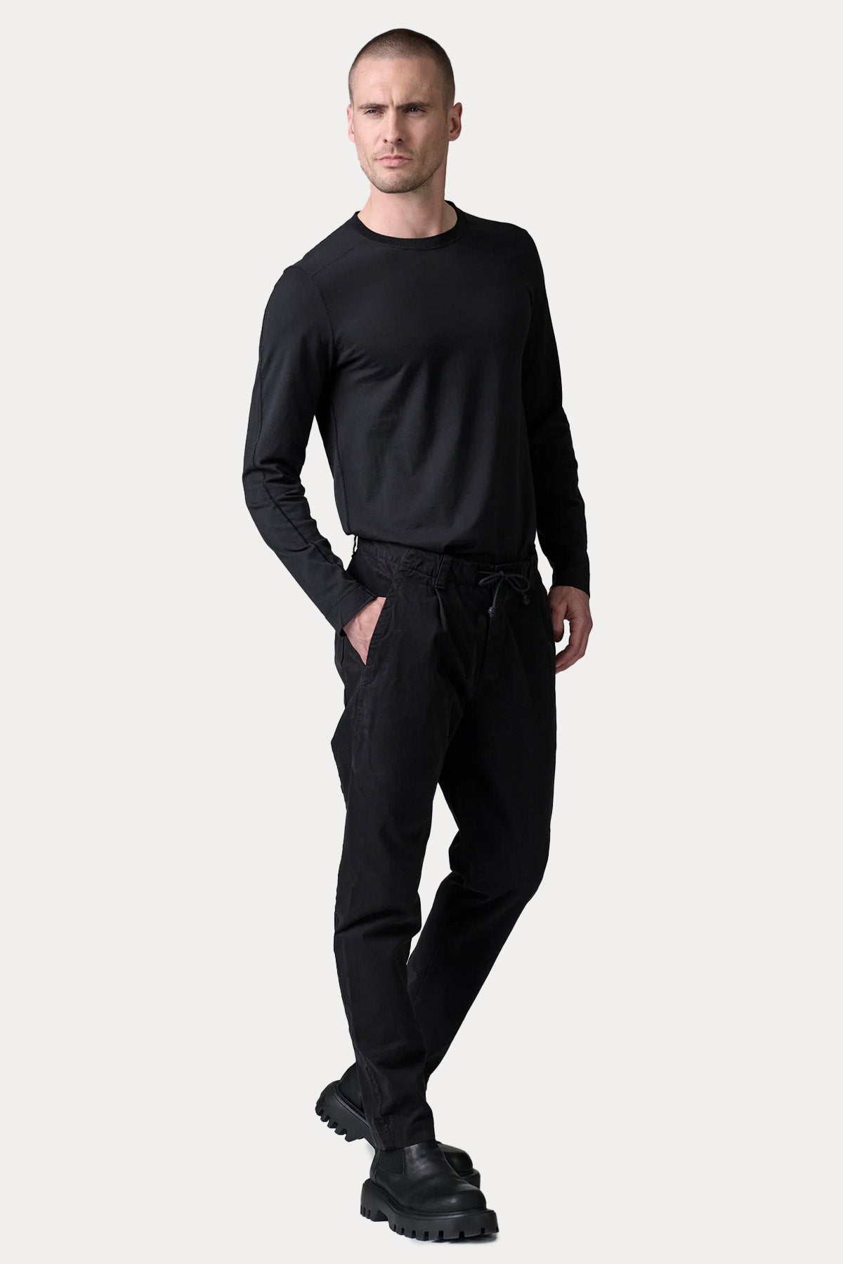 Transit Relaxed Fit Beli Lastikli Tek Pile Yandan Cepli Pantolon