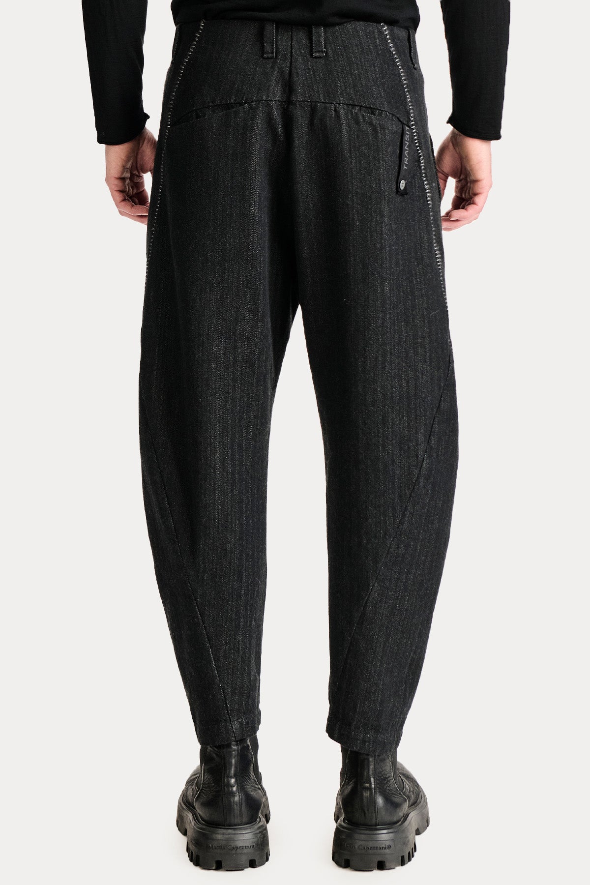 Transit Baggy Fit Yandan Cepli Yün Pantolon