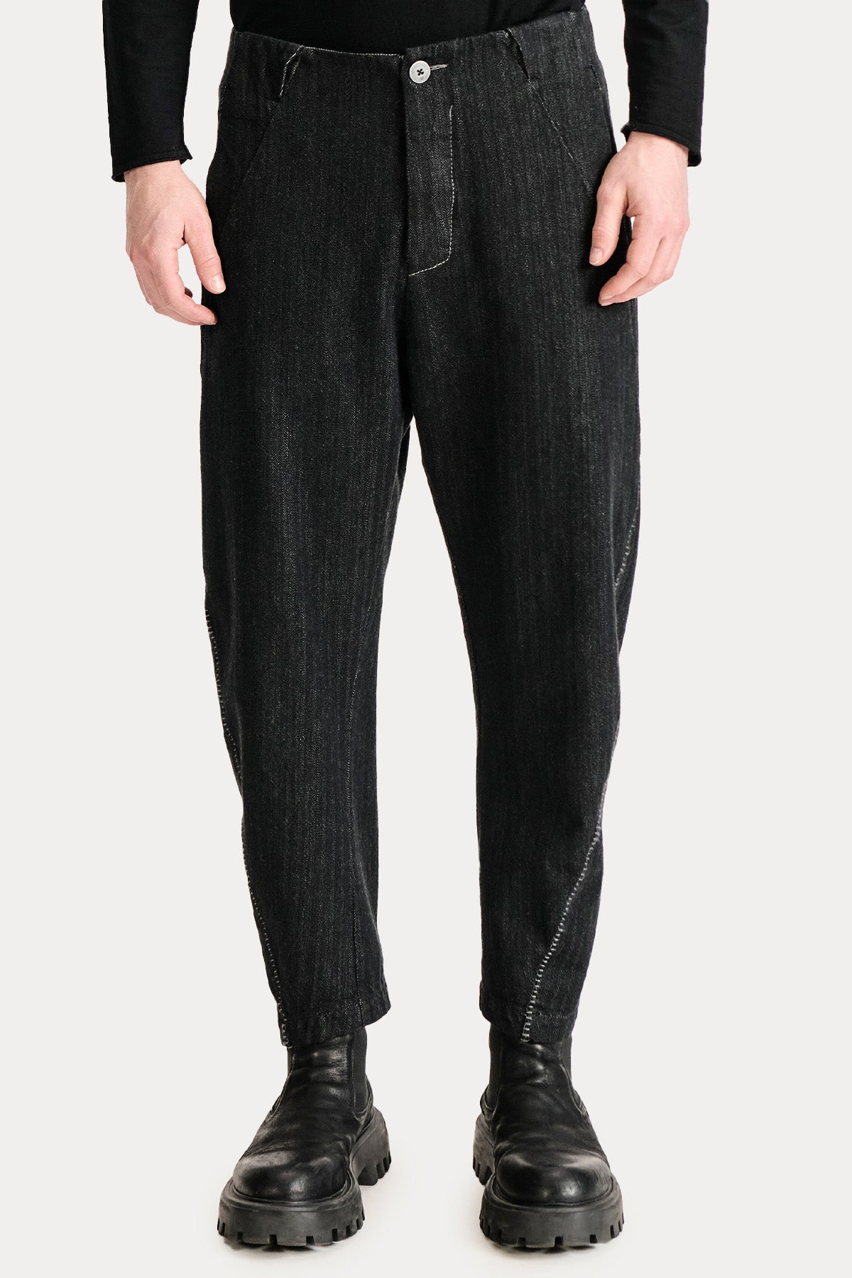 Transit Baggy Fit Yandan Cepli Yün Pantolon