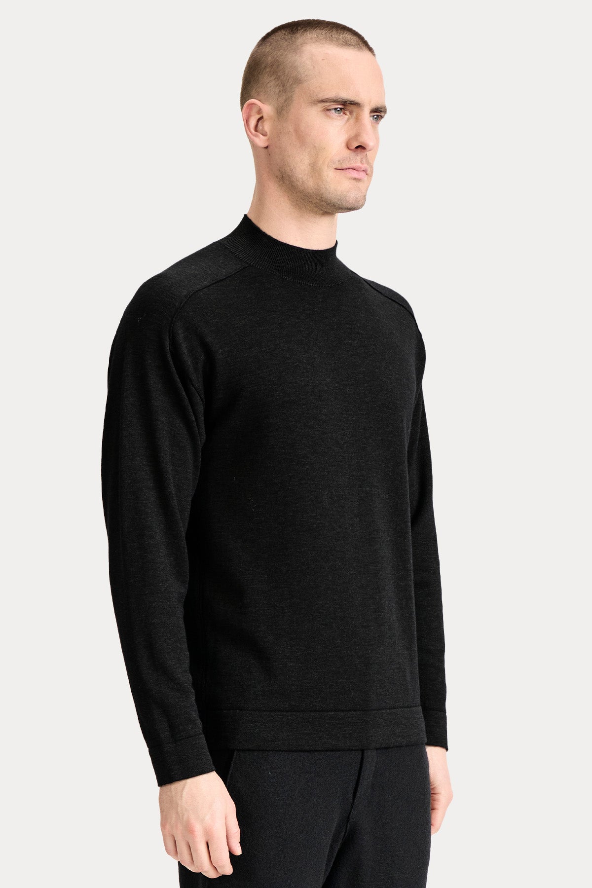 Transit Perkins Yaka İnce Örgü Yün Triko