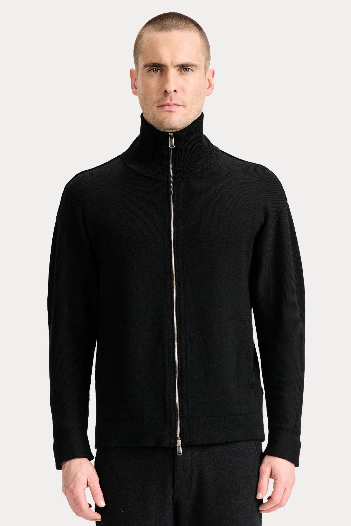 Transit Dik Yaka Örgü Yün Triko Ceket