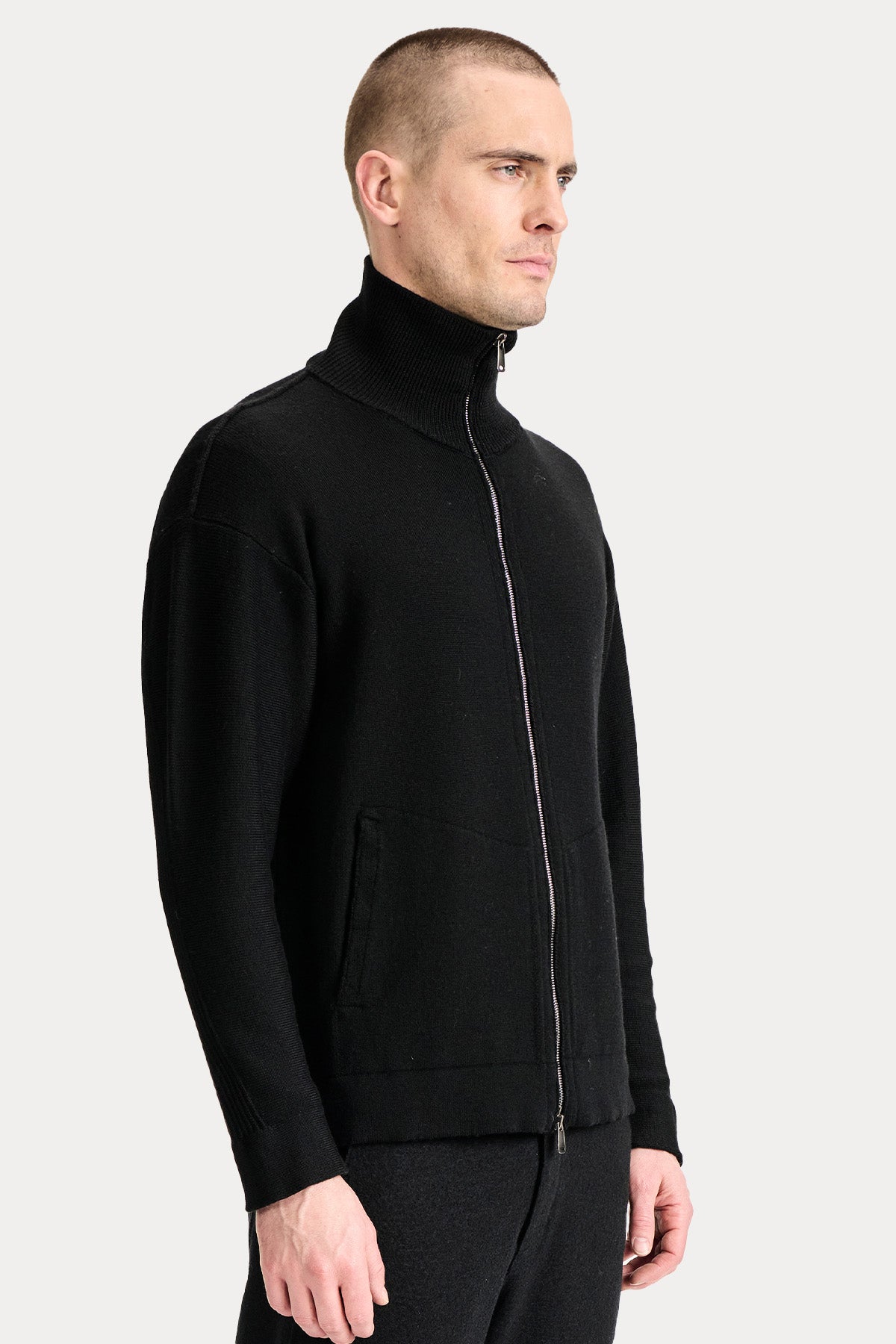 Transit Dik Yaka Örgü Yün Triko Ceket