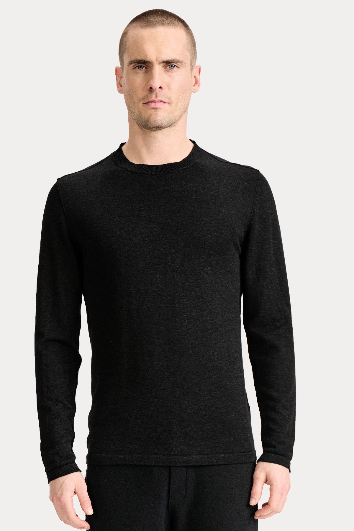 Transit Yuvarlak Yaka İnce Örgü Yün Triko