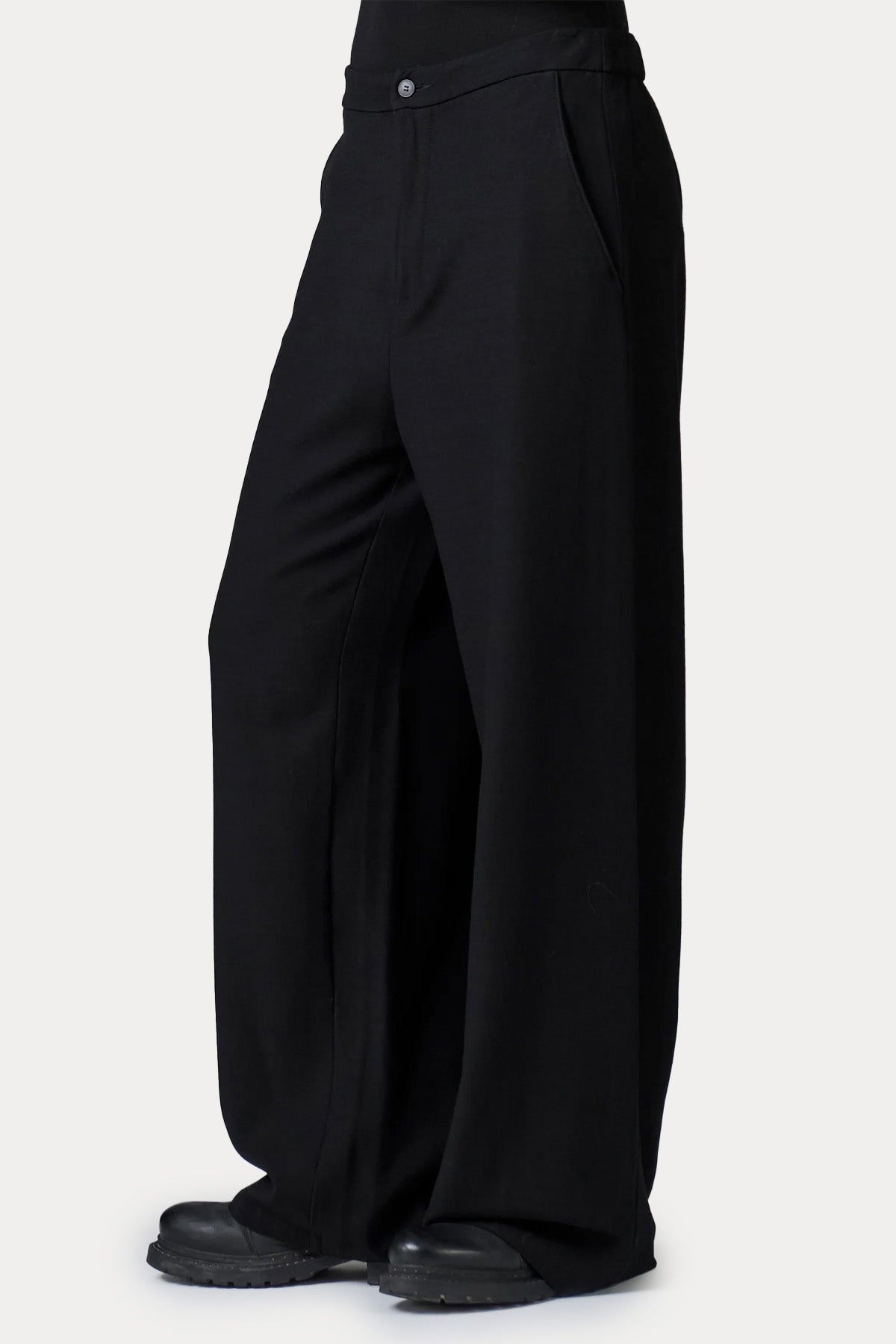 Transit Relaxed Fit Yandan Cepli Yün Palazzo Pantolon