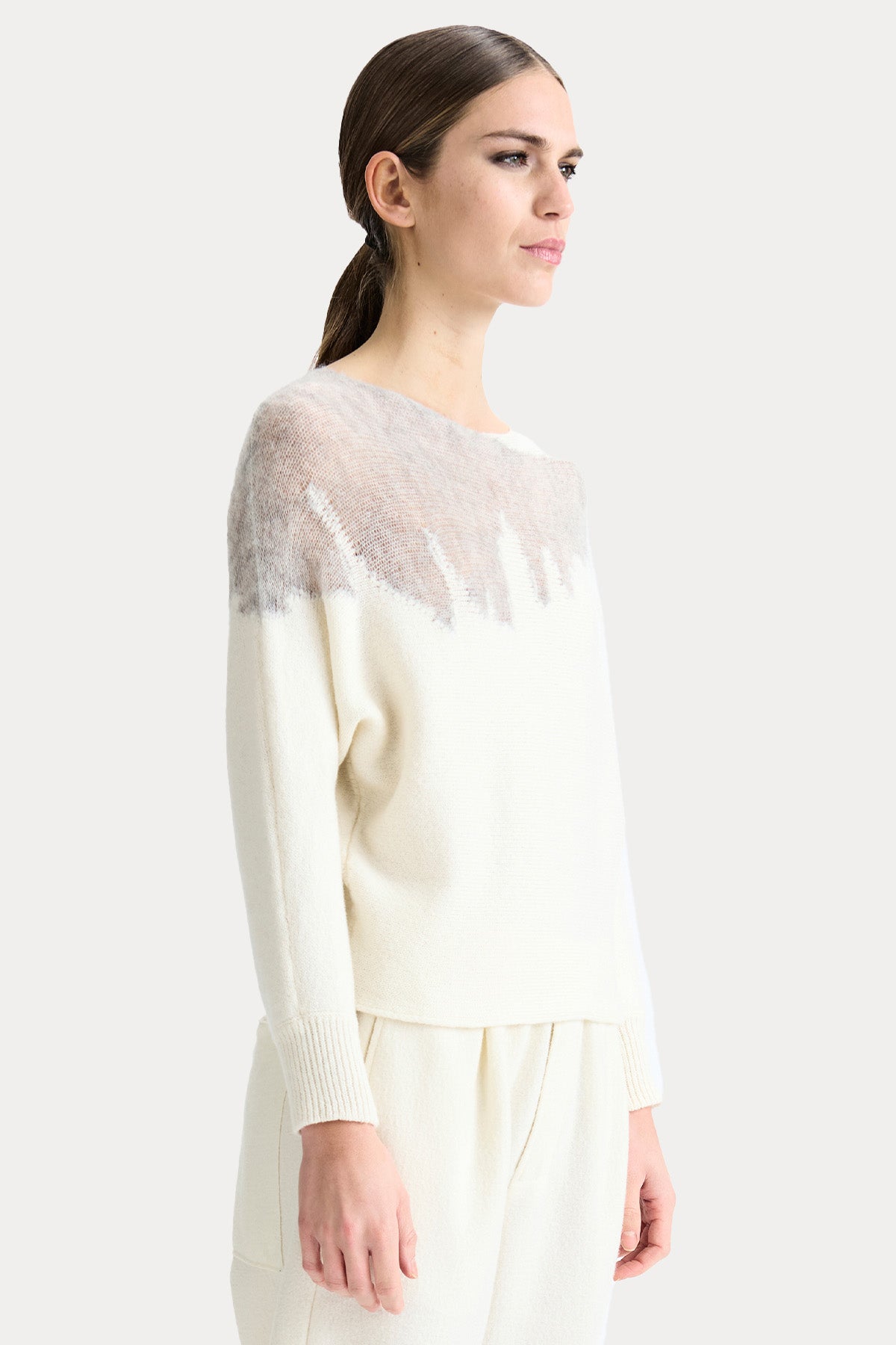 Transit Relaxed Fit Yuvarlak Yaka Örgü Yün Triko