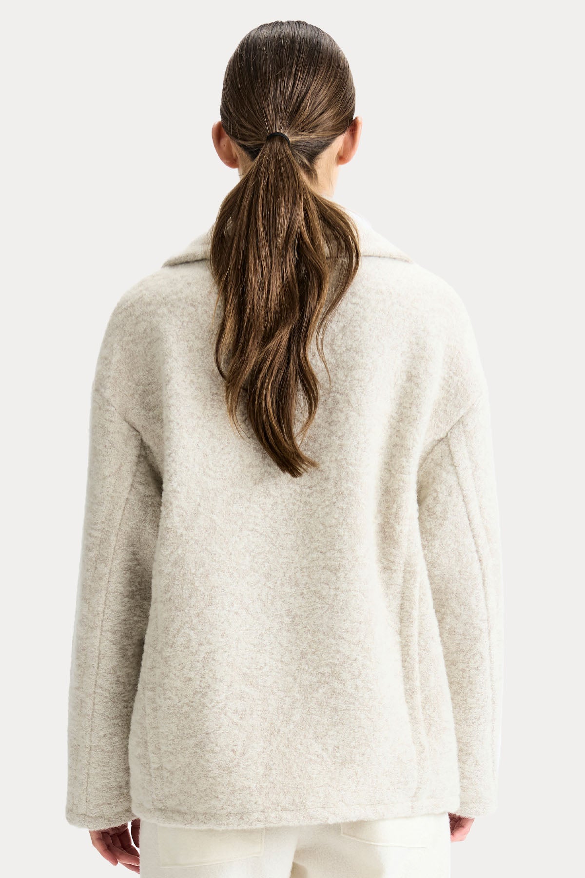 Transit Relaxed Fit Kruvaze Yün Kısa Kaban