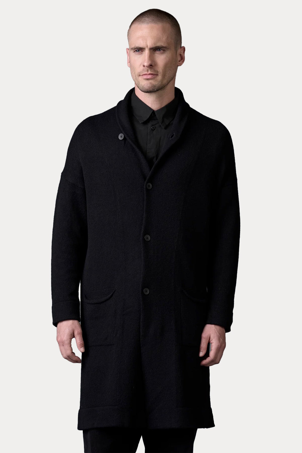 Transit Comfort Fit Örgü Yün Uzun Ceket