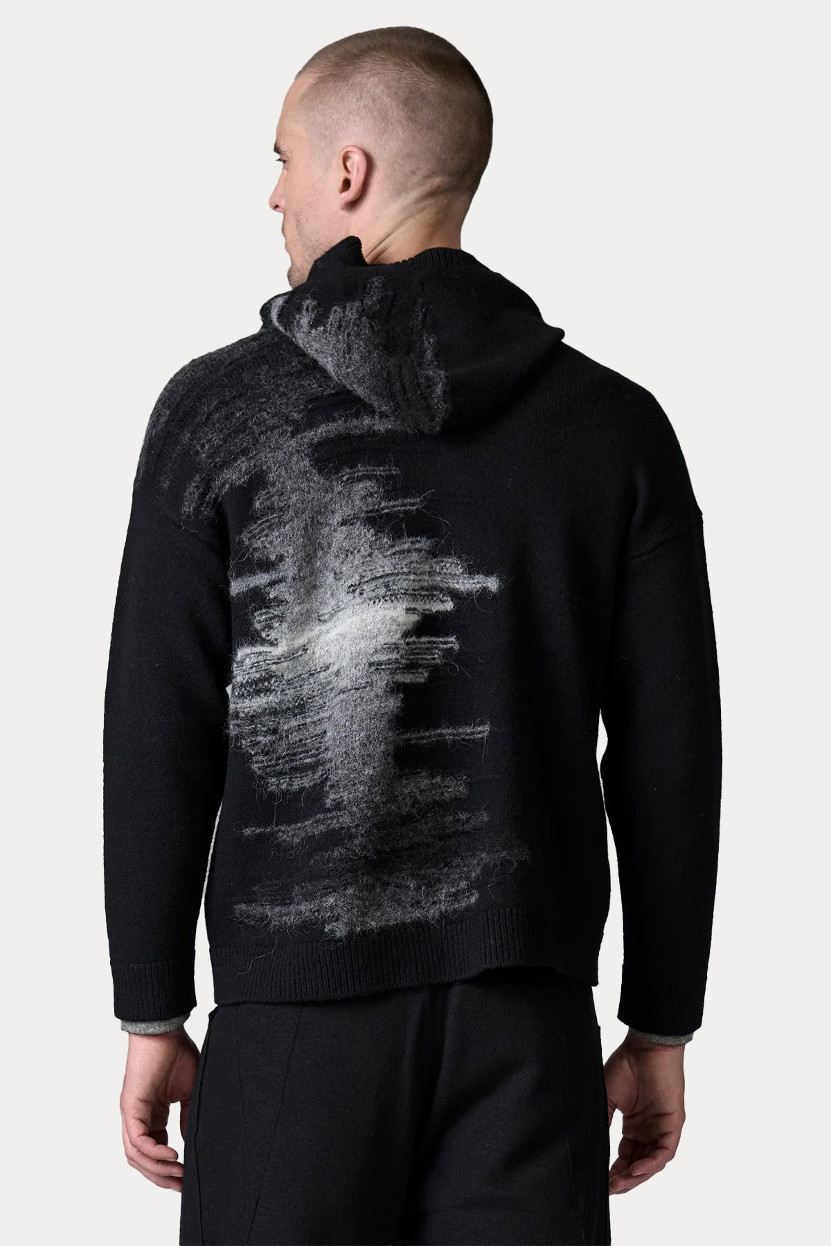 Transit Regular Fit Kapüşonlu Örgü Yün Triko Ceket