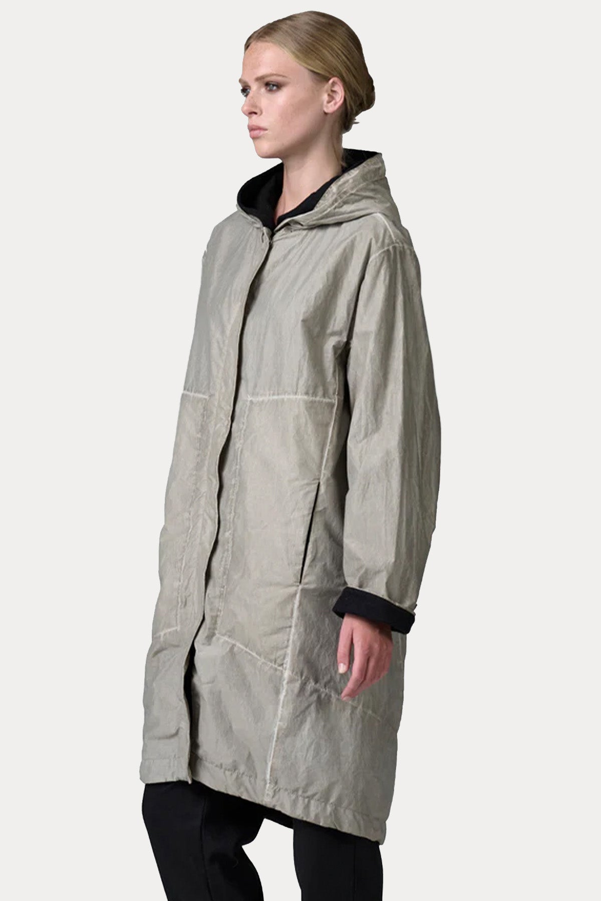 Transit Relaxed Fit Kapüşonlu İçi Yün Trençkot