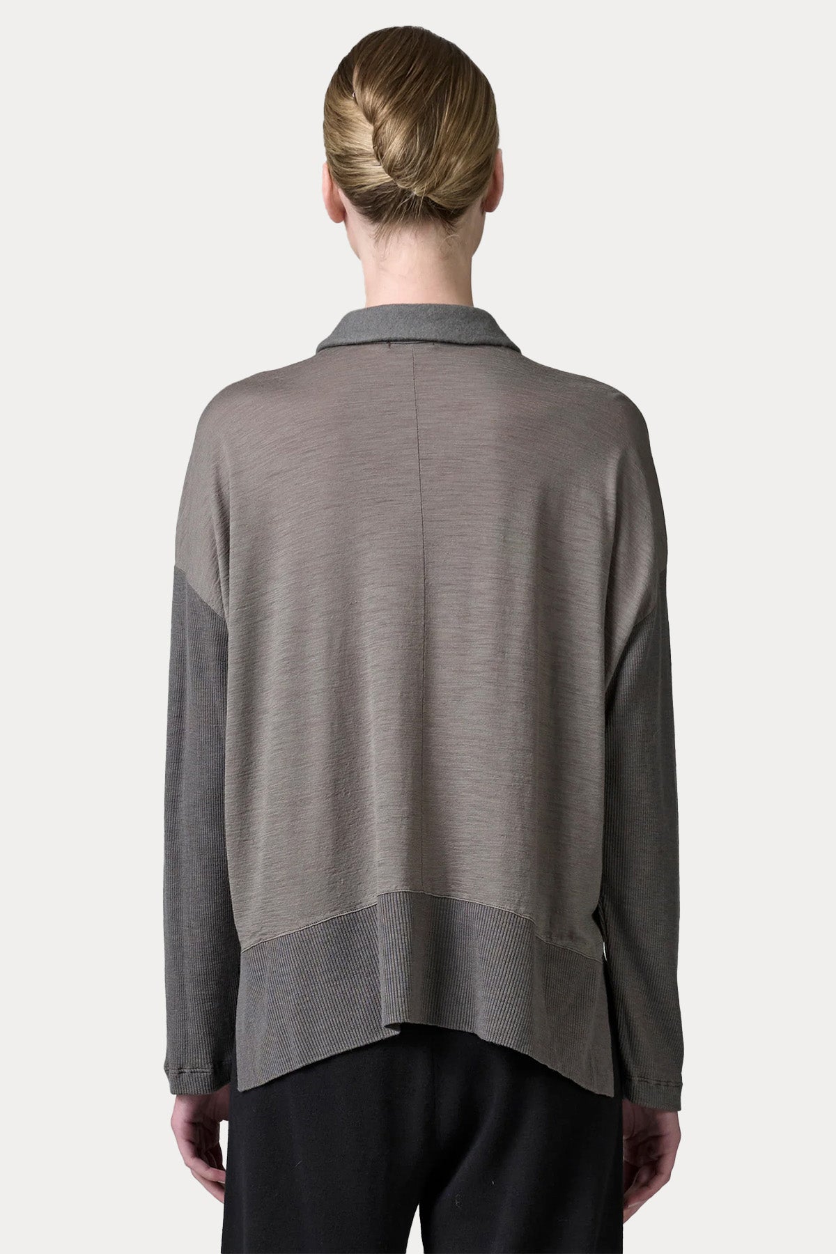 Transit Relaxed Fit İnce Örgü Yün Triko Gömlek